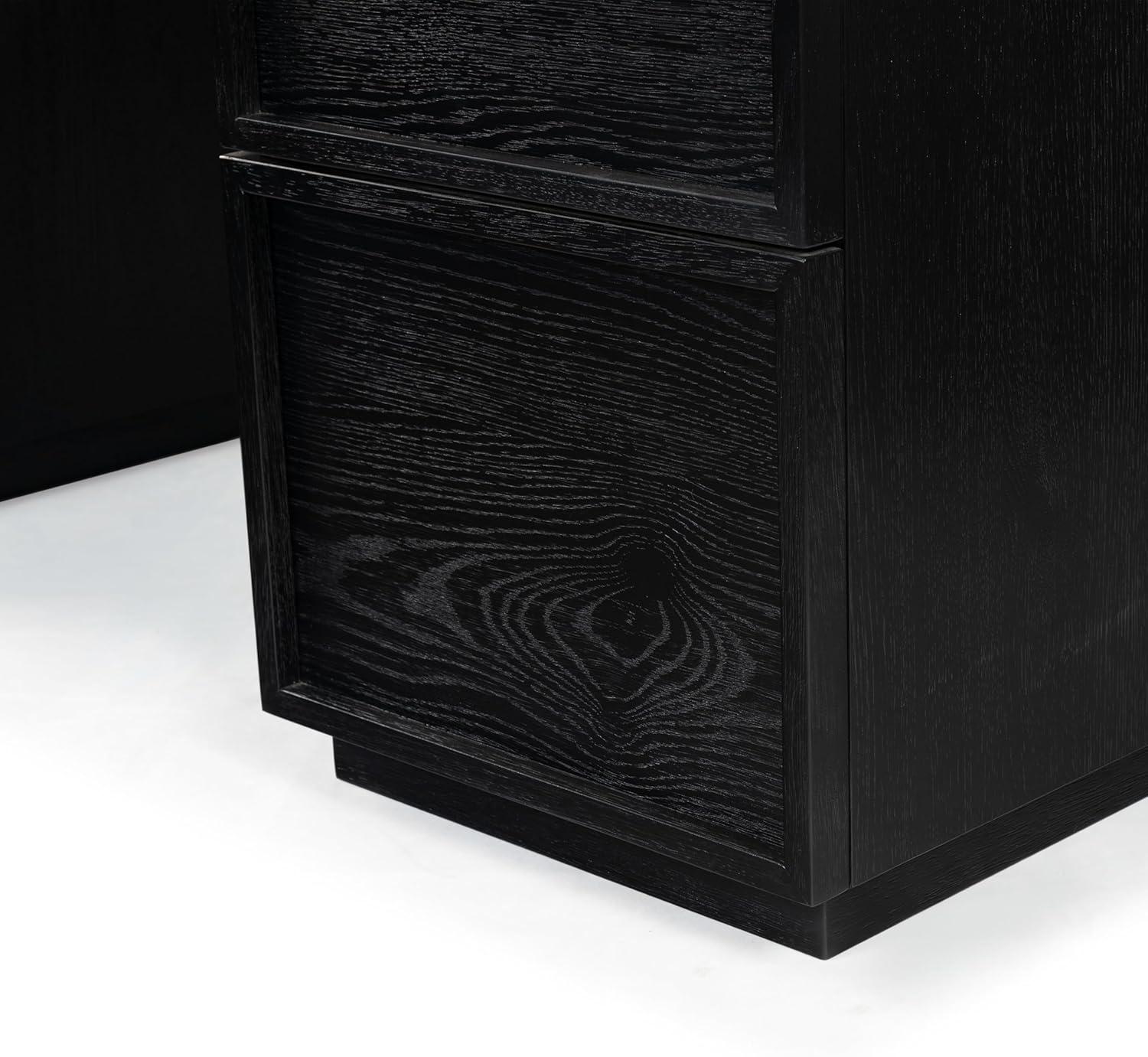 image:imageSAFAVIEH Couture Collection Zeus Black Wood 7Drawer Desk Modern Storage Writing Table SFV4220CBlack