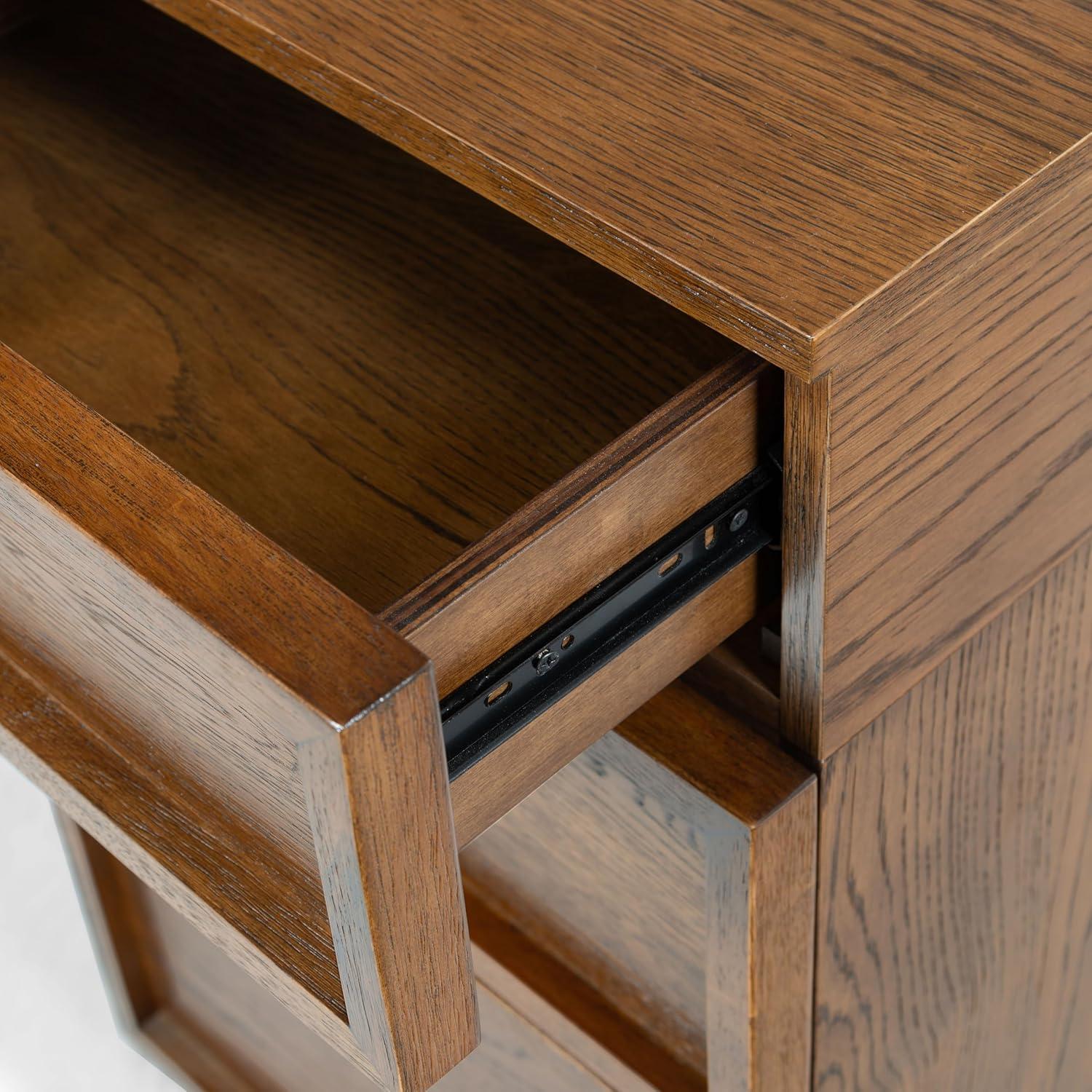 image:imageSAFAVIEH Couture Collection Zeus Black Wood 7Drawer Desk Modern Storage Writing Table SFV4220CMedium Oak