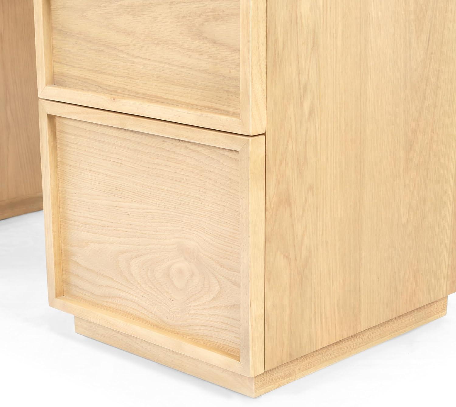 image:imageSAFAVIEH Couture Collection Zeus Black Wood 7Drawer Desk Modern Storage Writing Table SFV4220CNatural
