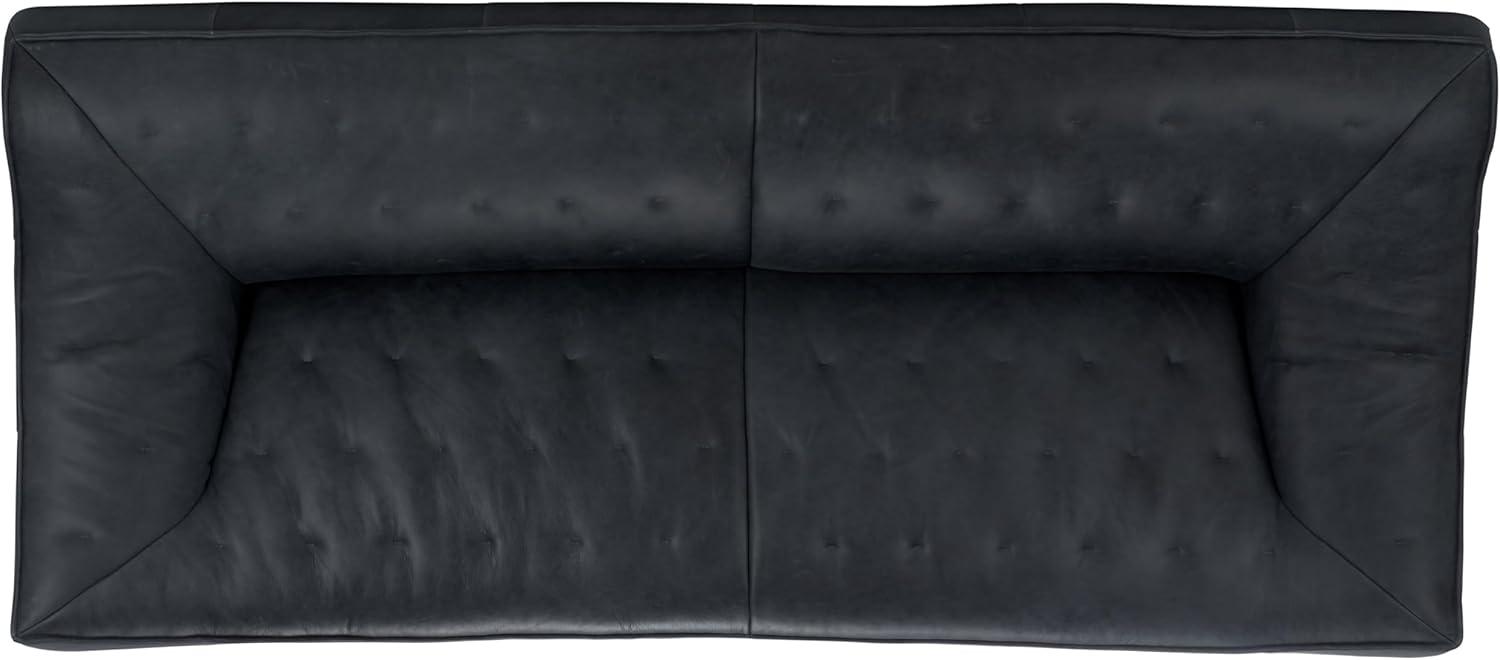 image:imageSAFAVIEH Couture Collection Agitha Modern Dark Grey Italian Leather Tufted Sofa Couch Fully AssembledDark Grey