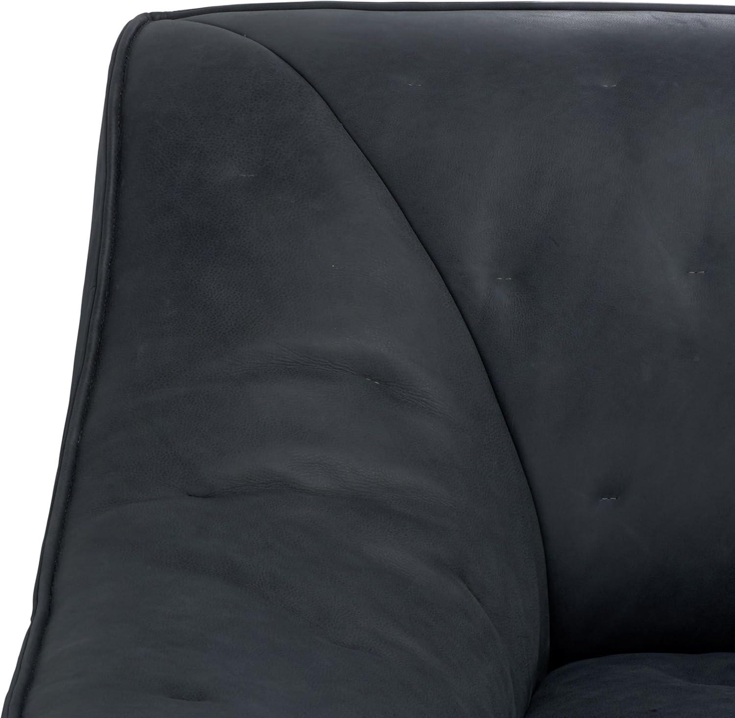 image:imageSAFAVIEH Couture Collection Agitha Modern Dark Grey Italian Leather Tufted Sofa Couch Fully AssembledDark Grey