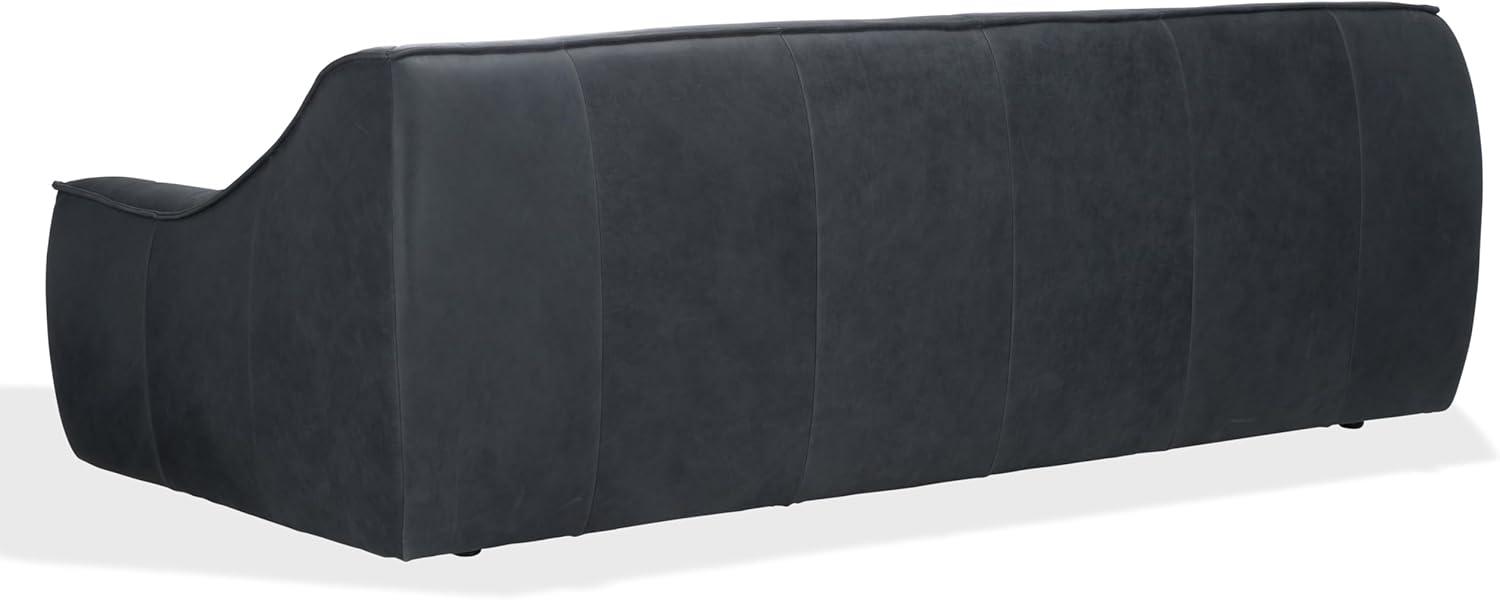 image:imageSAFAVIEH Couture Collection Agitha Modern Dark Grey Italian Leather Tufted Sofa Couch Fully AssembledDark Grey