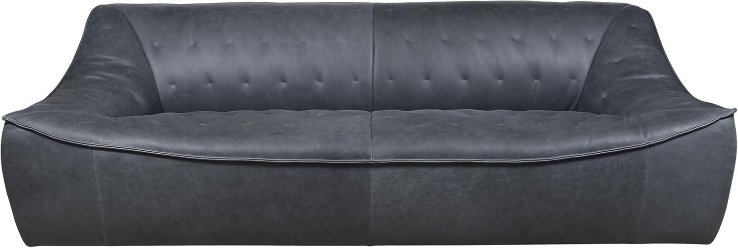 image:imageSAFAVIEH Couture Collection Agitha Modern Dark Grey Italian Leather Tufted Sofa Couch Fully AssembledDark Grey