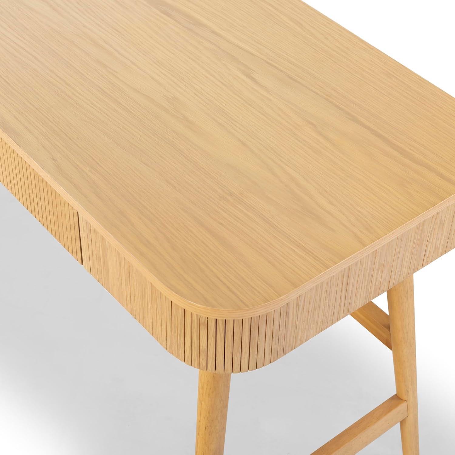 image:imageSAFAVIEH Couture Collection Barnett Natural Brown 1Drawer Computer Table Office Writing Desk