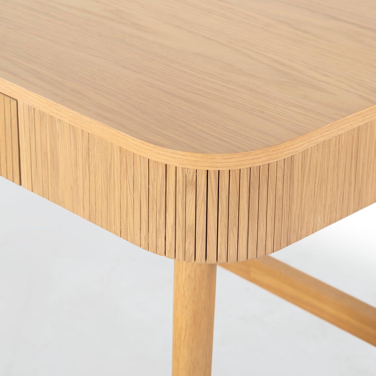 image:imageSAFAVIEH Couture Collection Barnett Natural Brown 1Drawer Computer Table Office Writing Desk