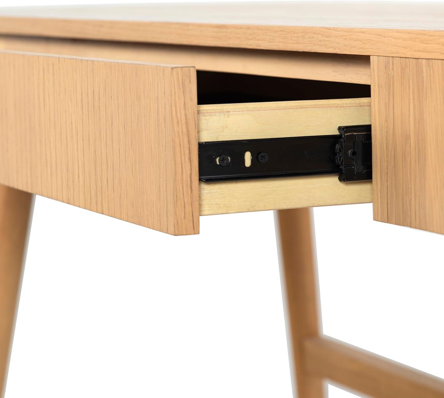 image:imageSAFAVIEH Couture Collection Barnett Natural Brown 1Drawer Computer Table Office Writing Desk