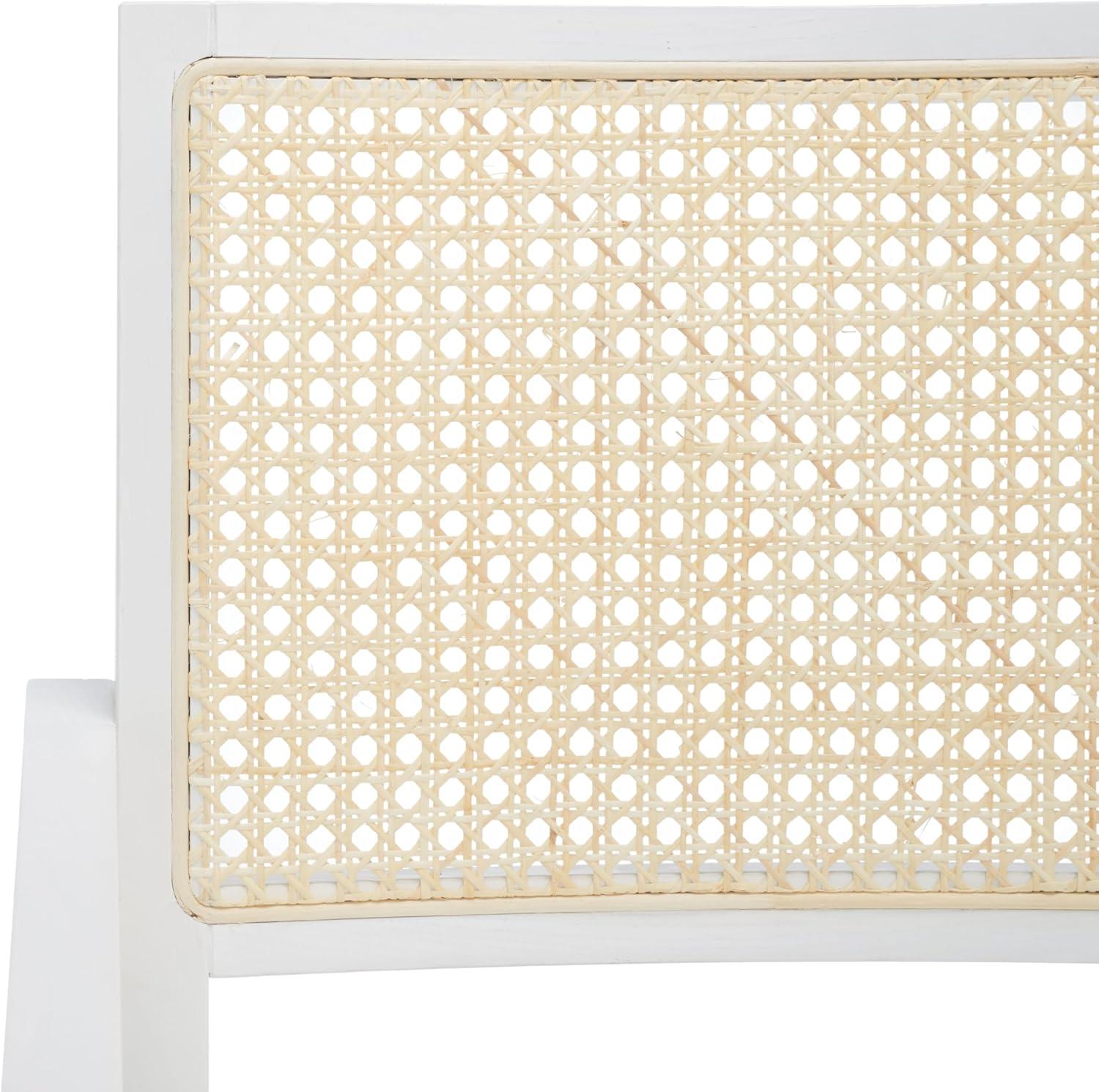 image:imageSAFAVIEH Couture Collection Colette Tropical Coastal Natural Solid Wood Rattan ArmchairWhiteNatural