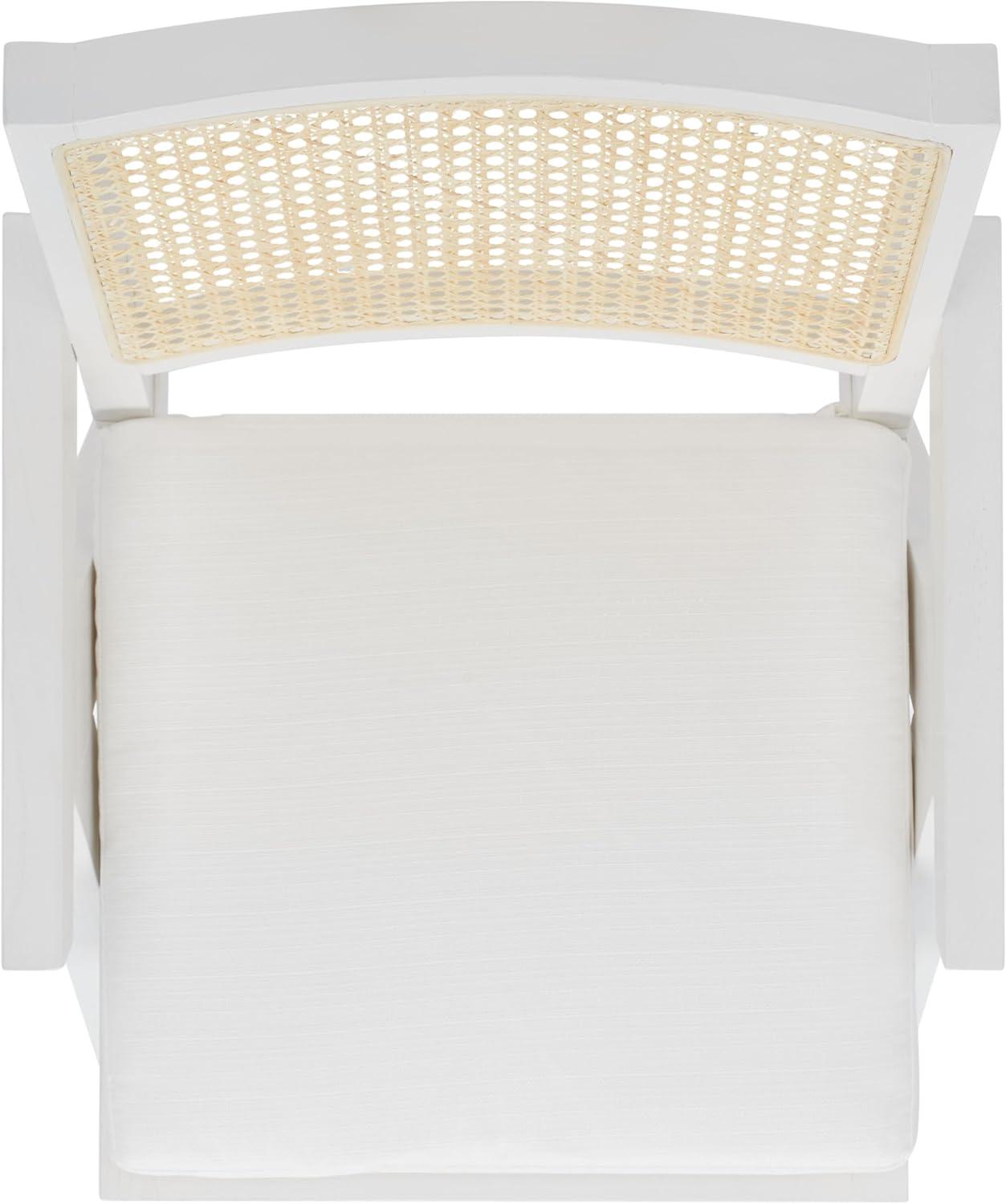 image:imageSAFAVIEH Couture Collection Colette Tropical Coastal Natural Solid Wood Rattan ArmchairWhiteNatural