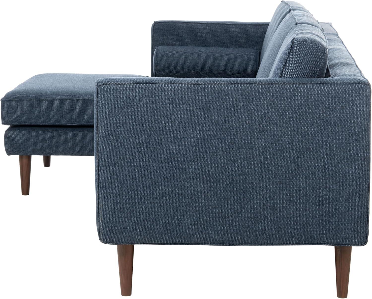 image:imageSAFAVIEH Couture Collection Dulce MidCentury Dark Blue Left Facing Chaise SofaDark Blue