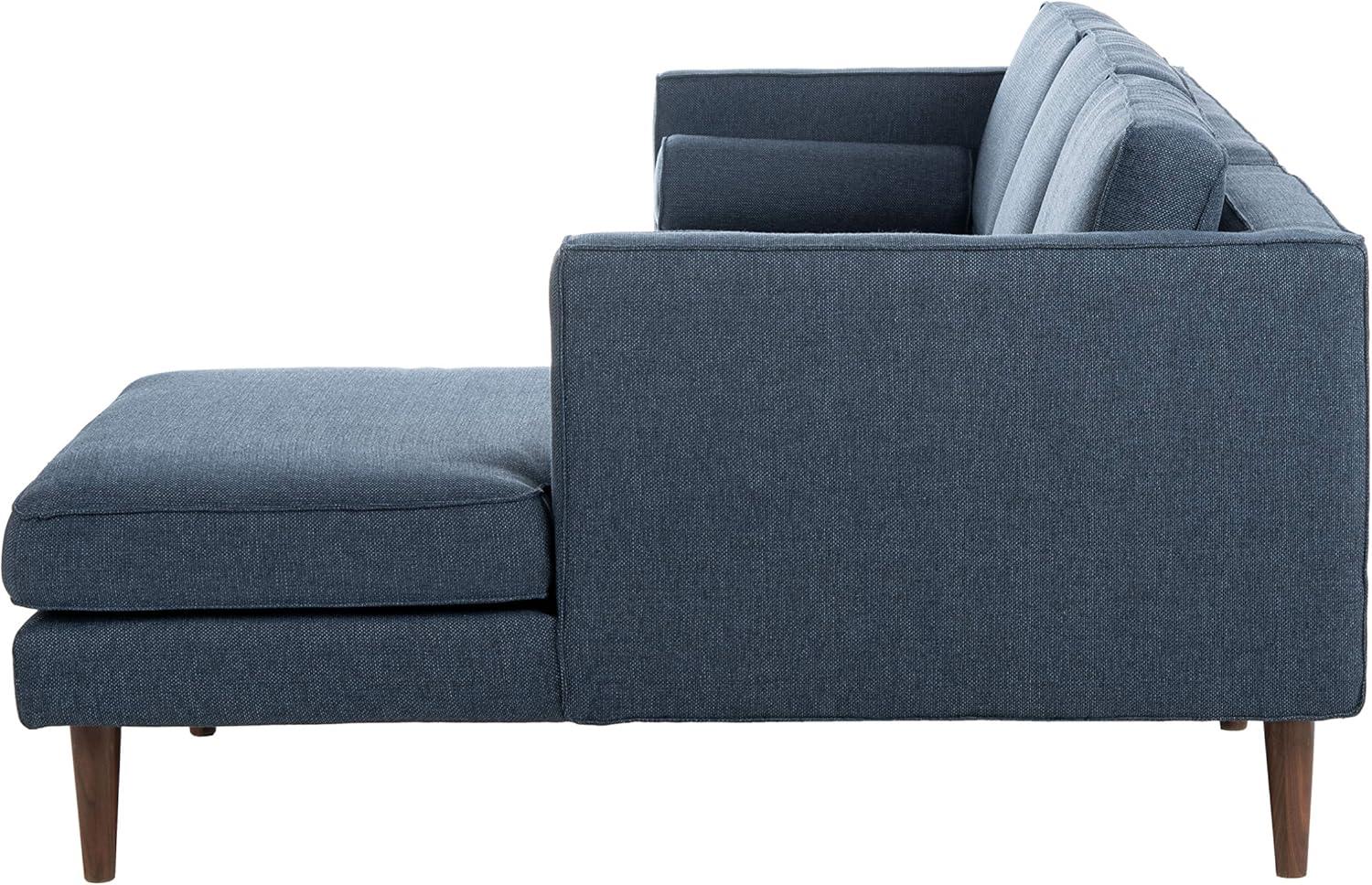 image:imageSAFAVIEH Couture Collection Dulce MidCentury Dark Blue Left Facing Chaise SofaDark Blue