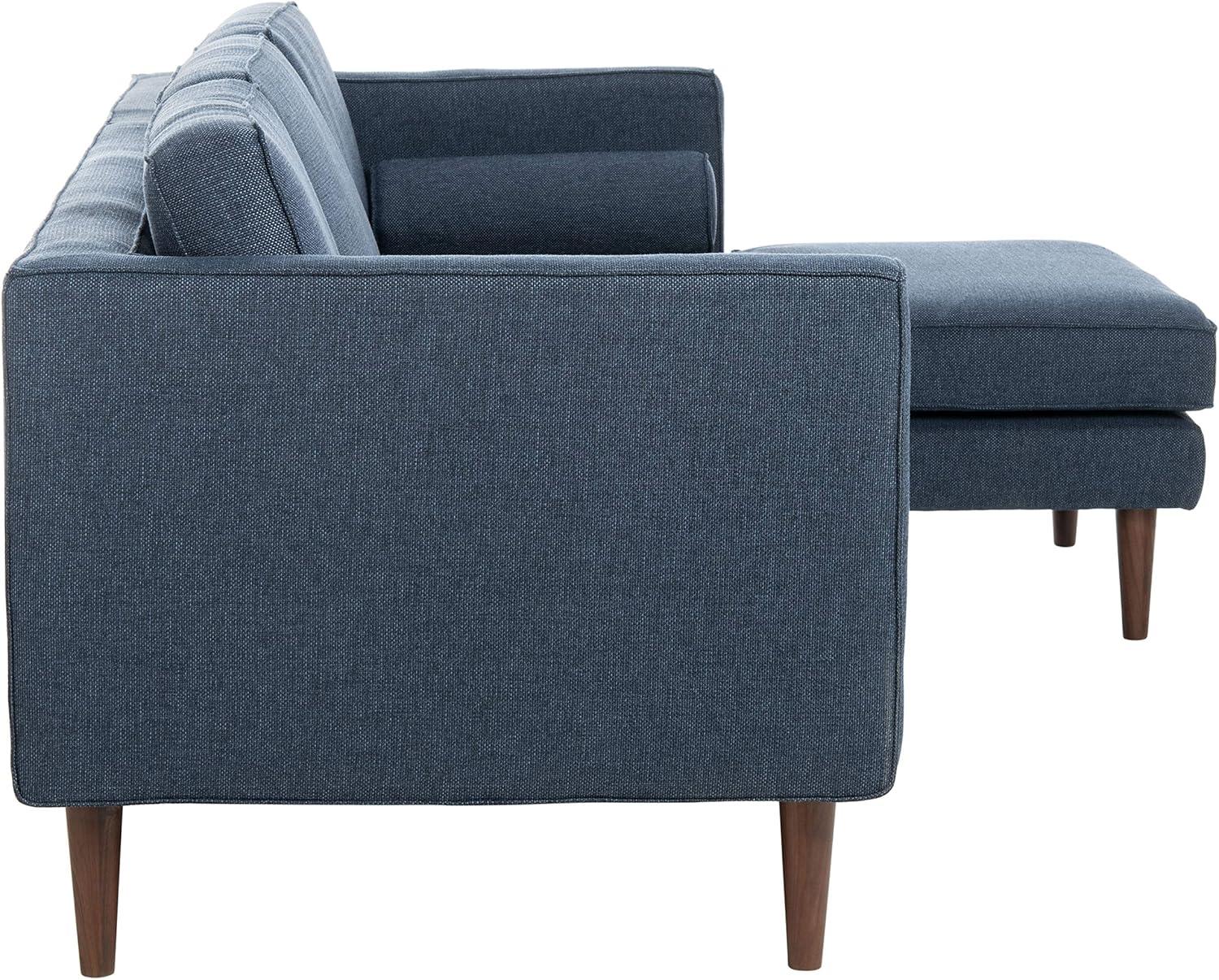 image:imageSAFAVIEH Couture Collection Dulce MidCentury Dark Blue Left Facing Chaise SofaDark Blue