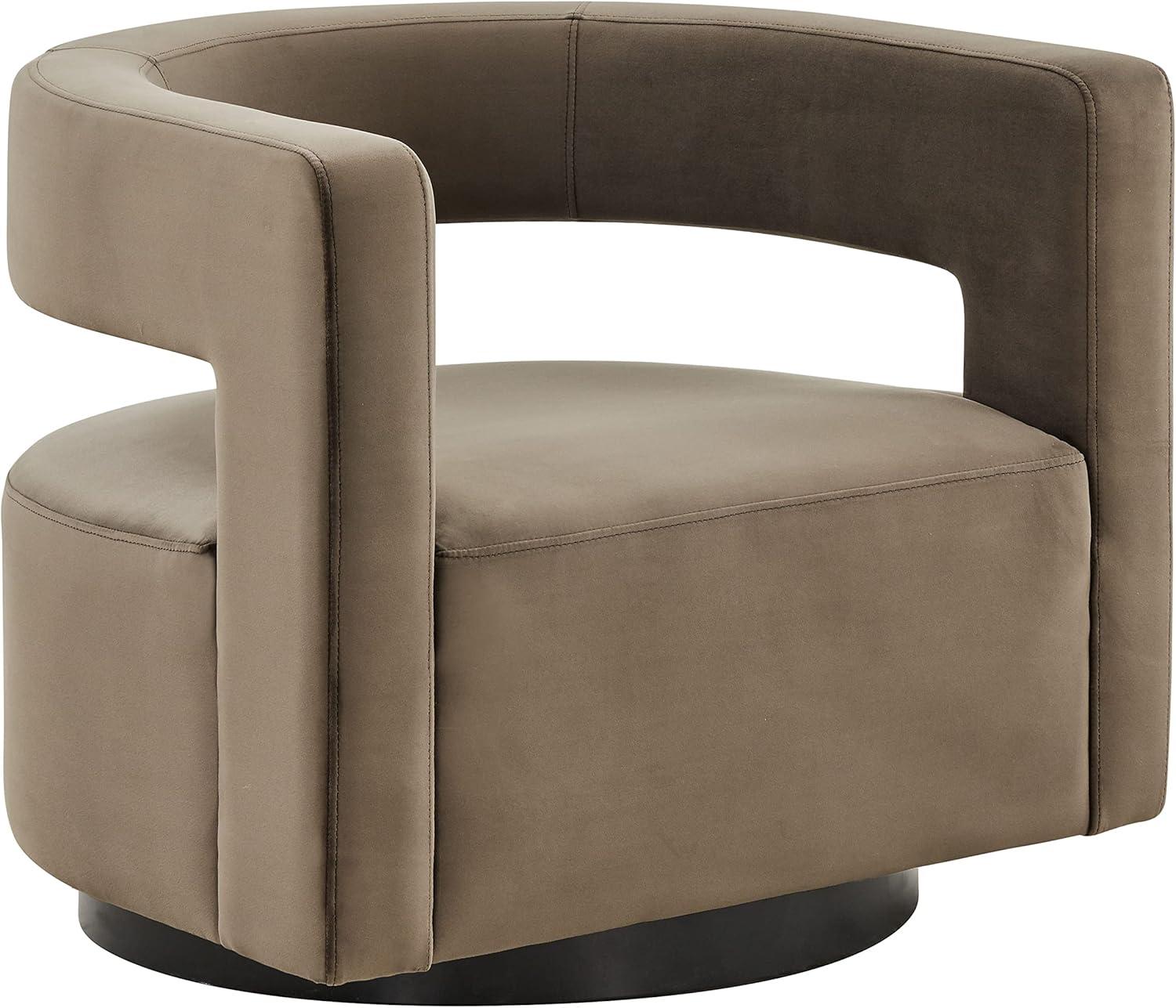 image:imageSAFAVIEH Couture Collection Edgar Ivory BoucleBlack Swivel Chair Fully AssembledDark Brown