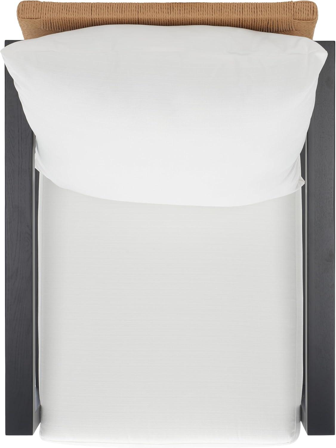 image:imageSAFAVIEH Couture Collection Emmalee WalnutNatural Cord Back Accent ChairBlackNatural