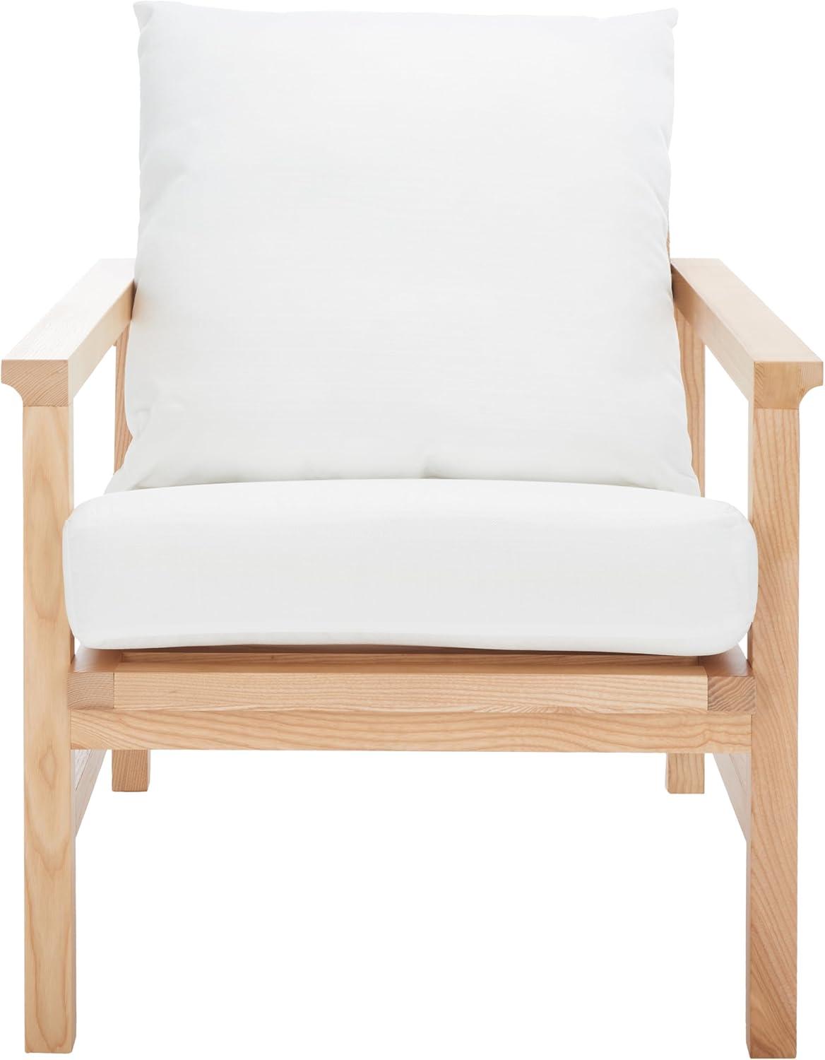 image:imageSAFAVIEH Couture Collection Emmalee WalnutNatural Cord Back Accent ChairNatural