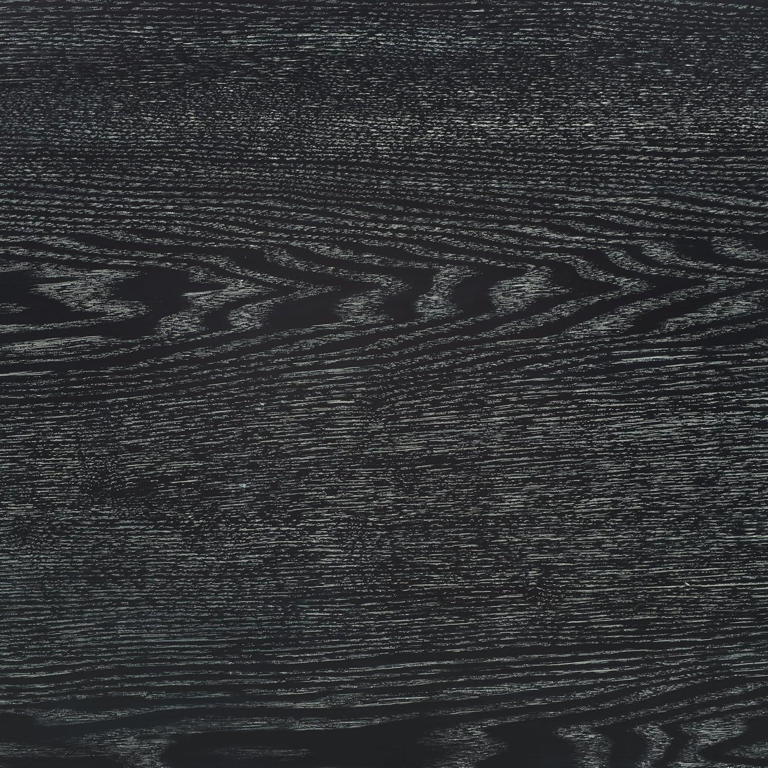 image:imageSAFAVIEH Couture Collection Estella Modern Black Cerused OakSilver 2Drawer Desk