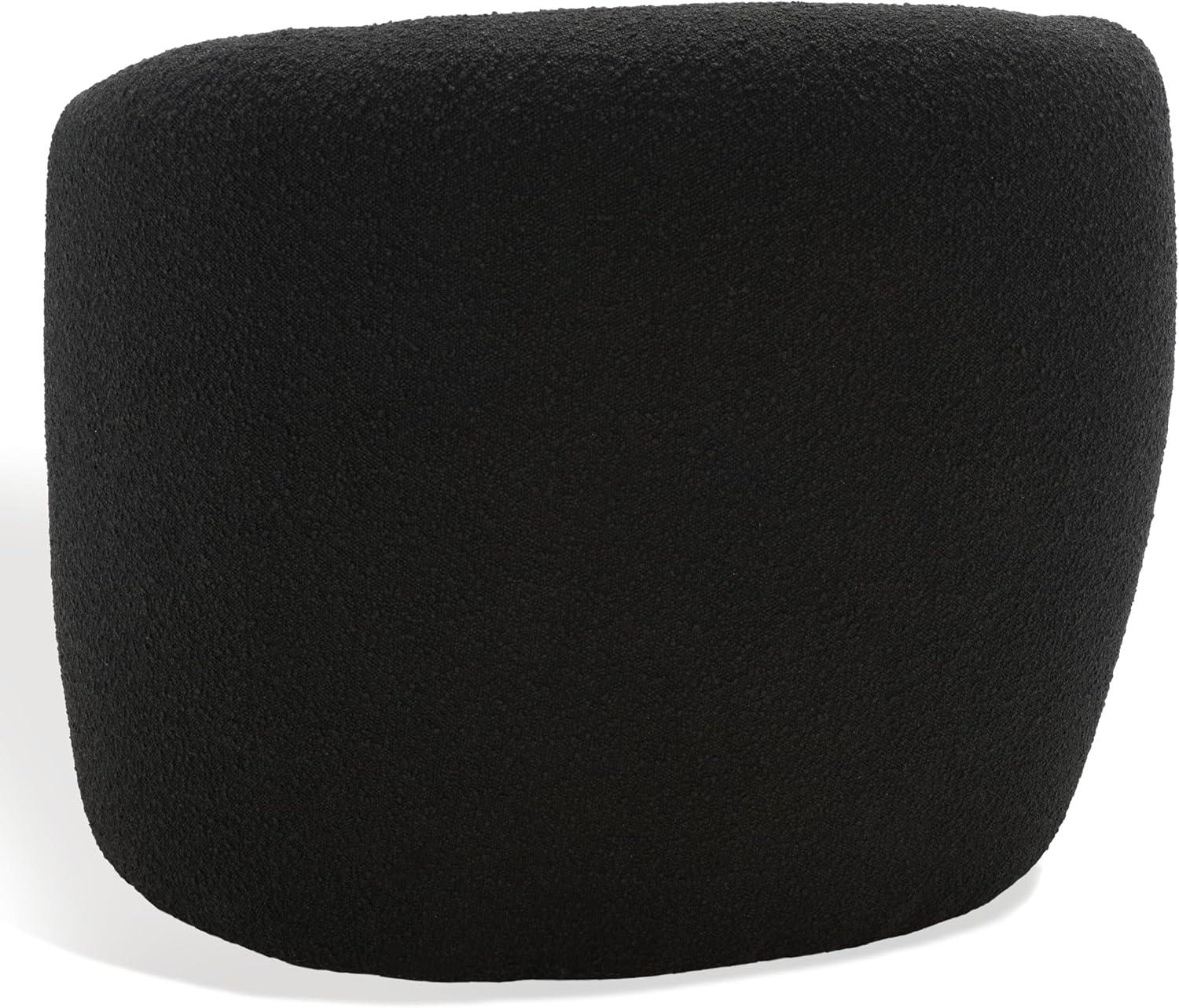 image:imageSAFAVIEH Couture Collection Everly Black Boucle Barrel Back Accent Chair Fully AssembledBlack