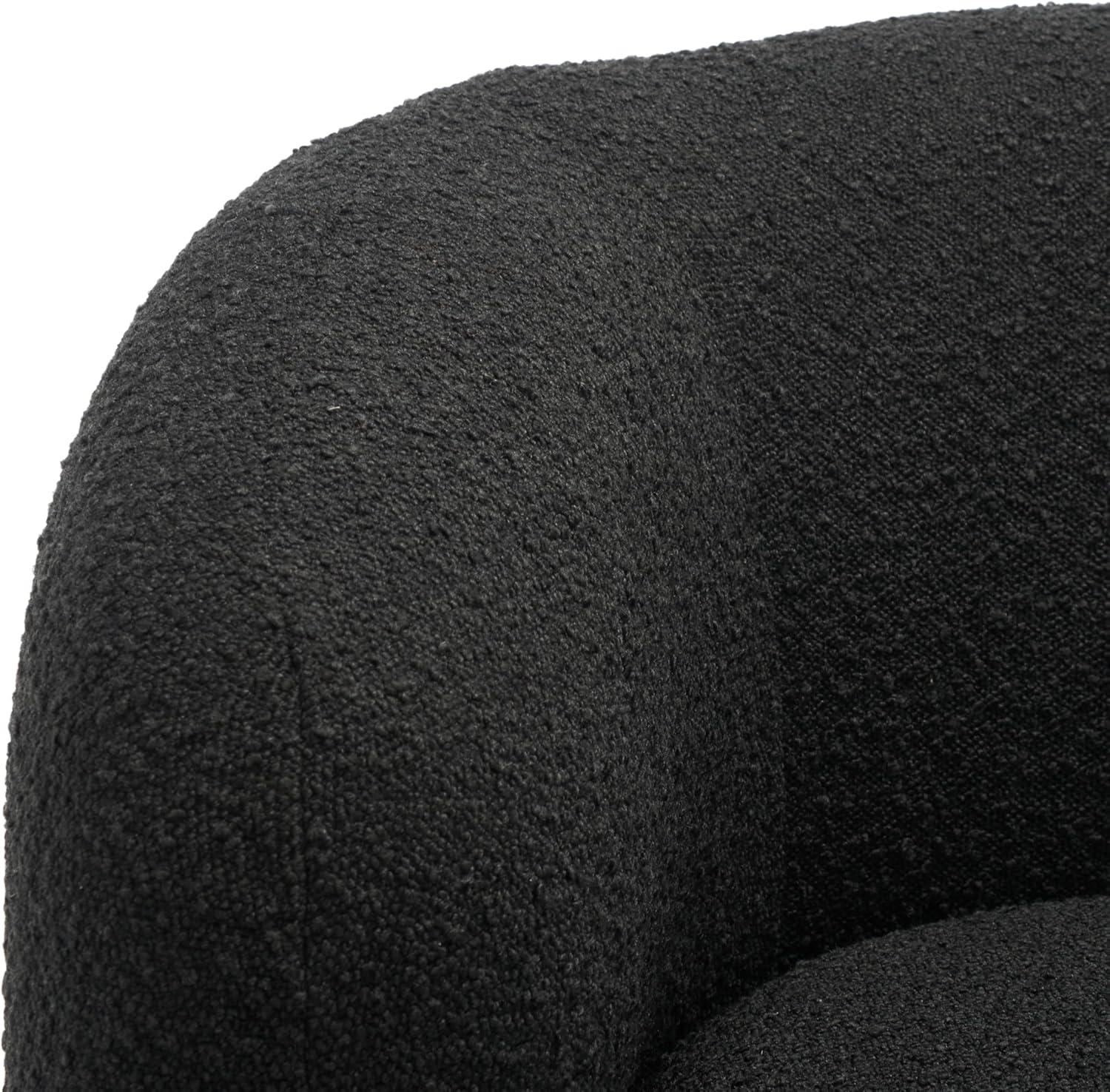 image:imageSAFAVIEH Couture Collection Everly Black Boucle Barrel Back Accent Chair Fully AssembledBlack