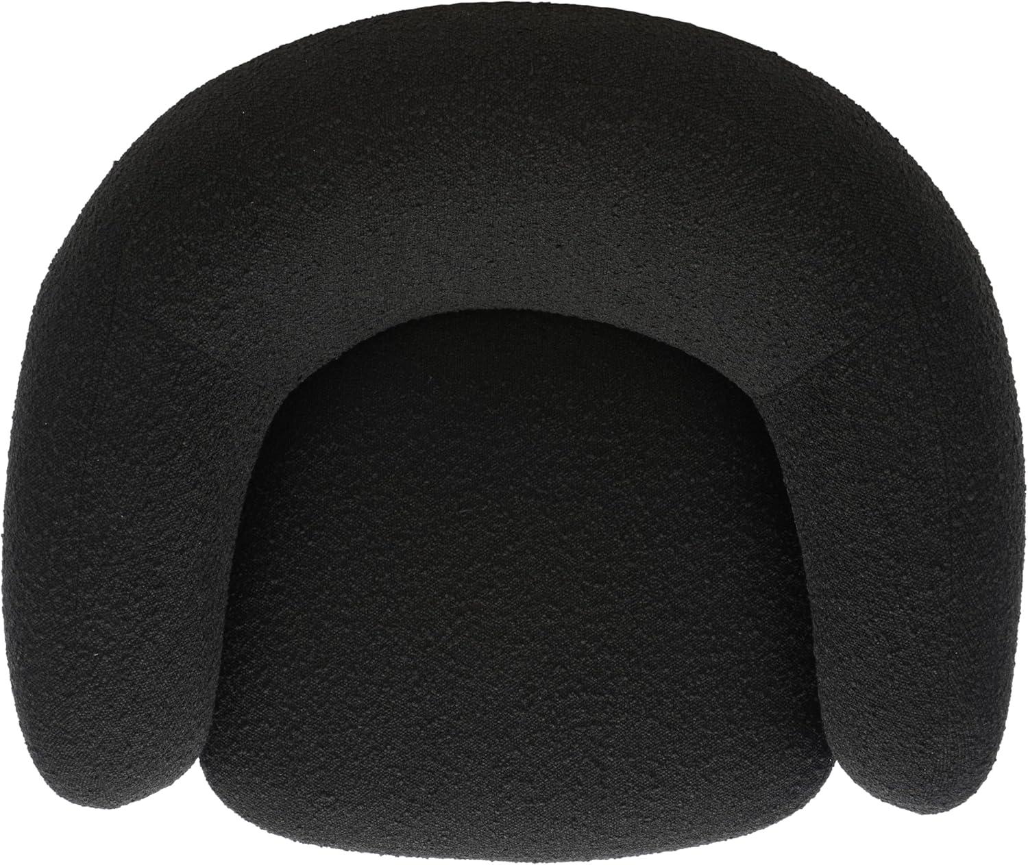 image:imageSAFAVIEH Couture Collection Everly Black Boucle Barrel Back Accent Chair Fully AssembledBlack