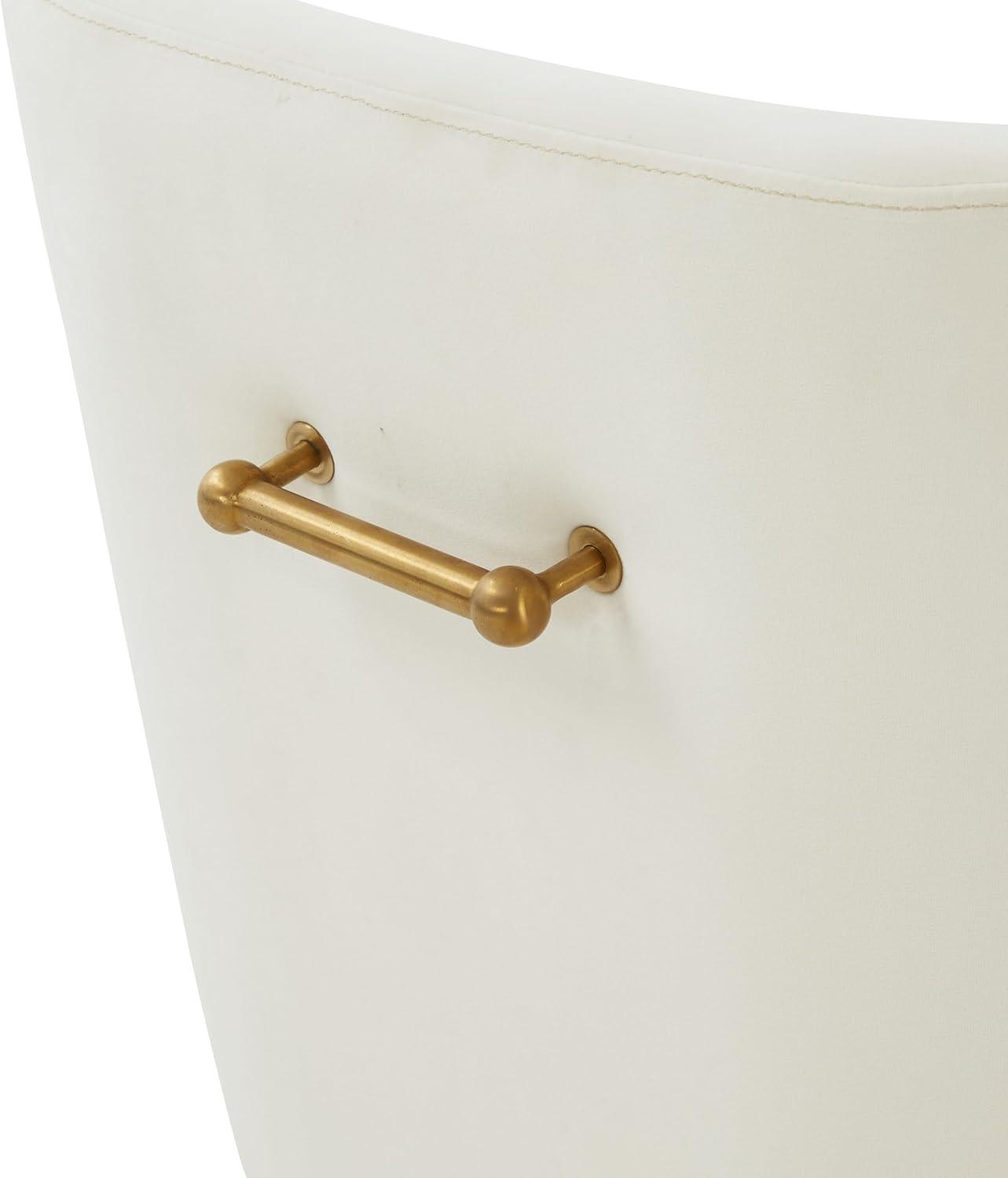 image:imageSAFAVIEH Couture Collection Jakob Ivory BoucleGold Adjustable Swivel Home Office Desk ChairCremeGold