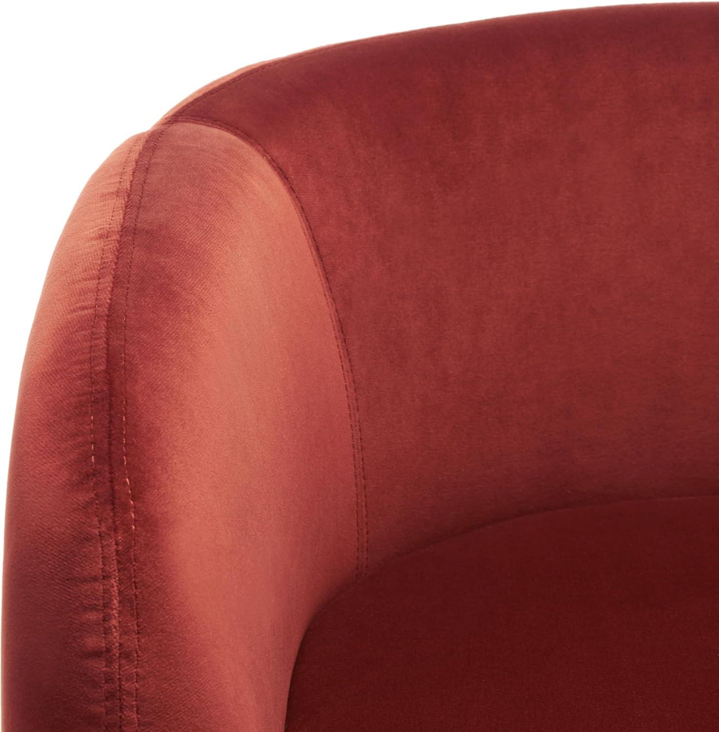 image:imageSAFAVIEH Couture Collection Kellyanne Modern Rust Velvet Dining Chair Fully AssembledRust