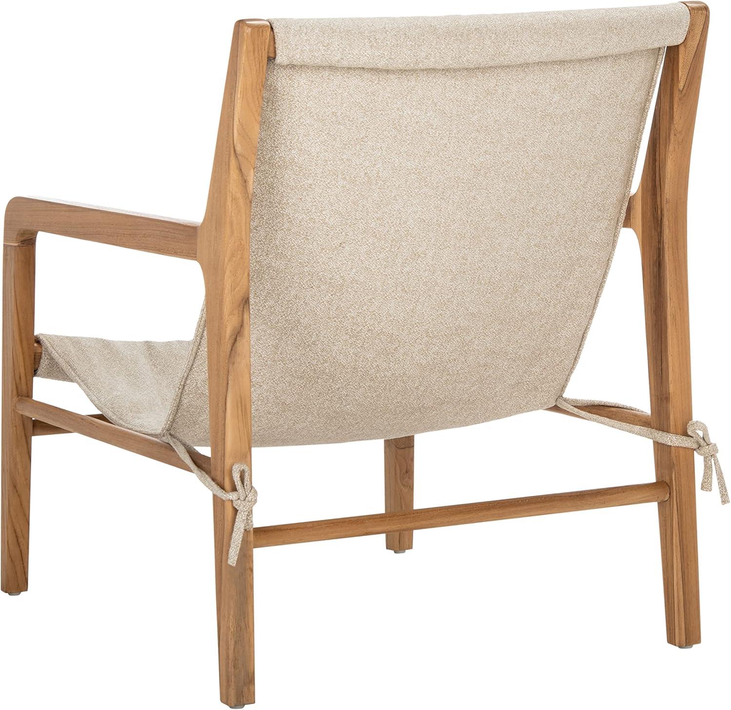 image:imageSAFAVIEH Couture Collection Osmond Coastal Sand LinenNatural Sling Chair Fully Assembled