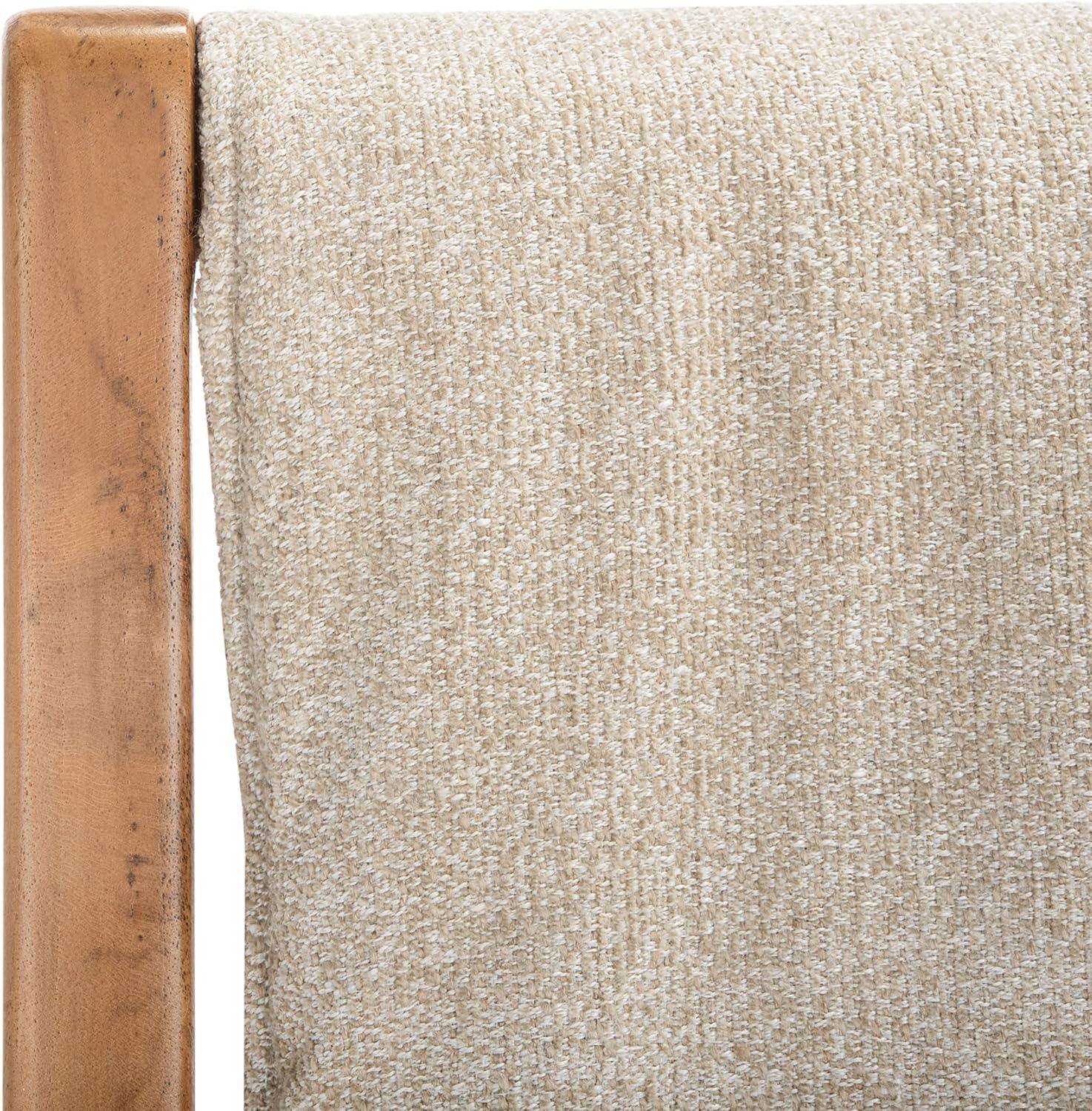 image:imageSAFAVIEH Couture Collection Osmond Coastal Sand LinenNatural Sling Chair Fully Assembled