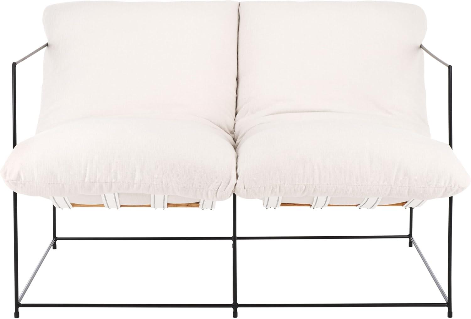 image:imageSAFAVIEH Couture Collection Portland IvoryBlack Pillow Top Sofa Fully Assembled