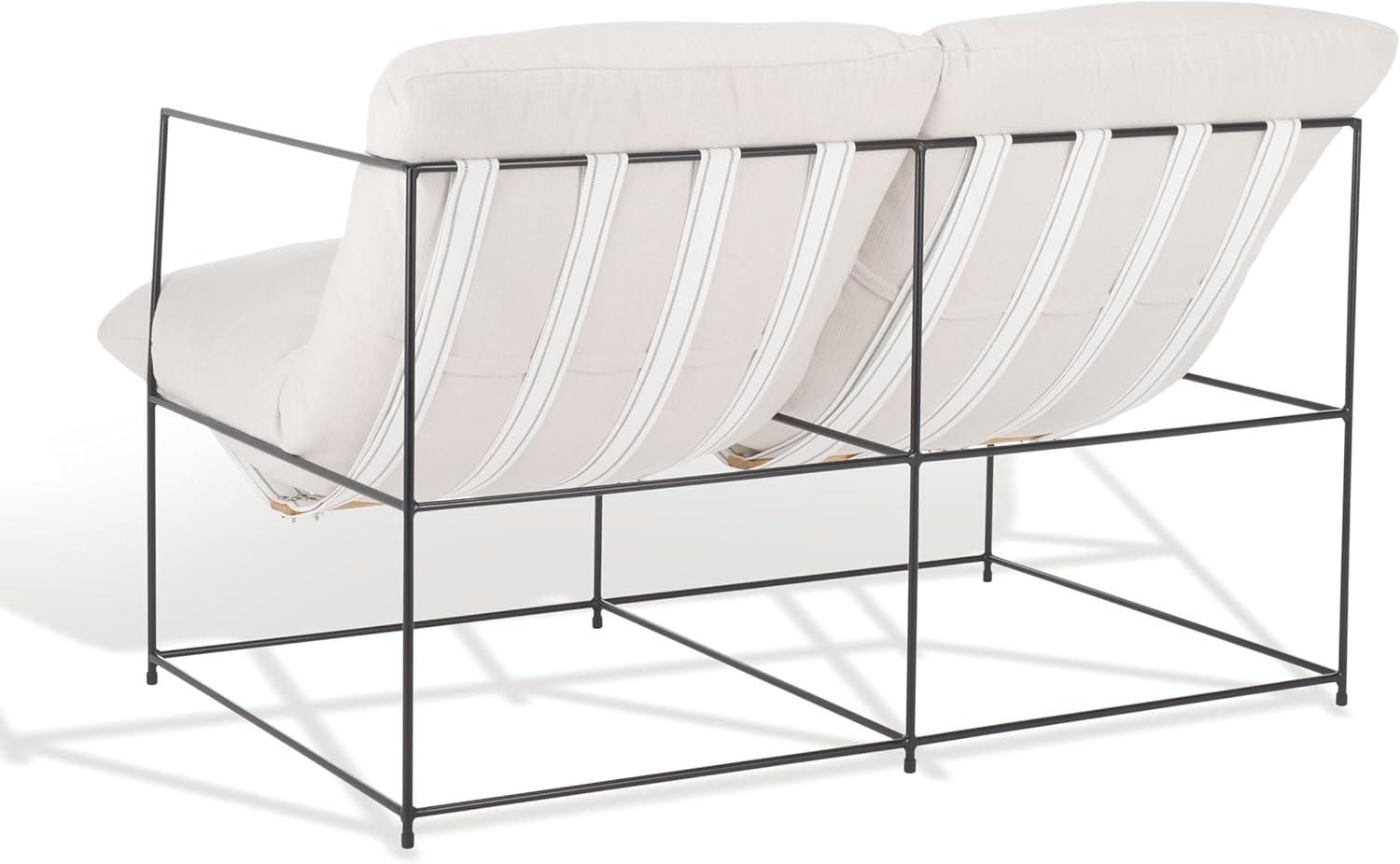 image:imageSAFAVIEH Couture Collection Portland IvoryBlack Pillow Top Sofa Fully Assembled