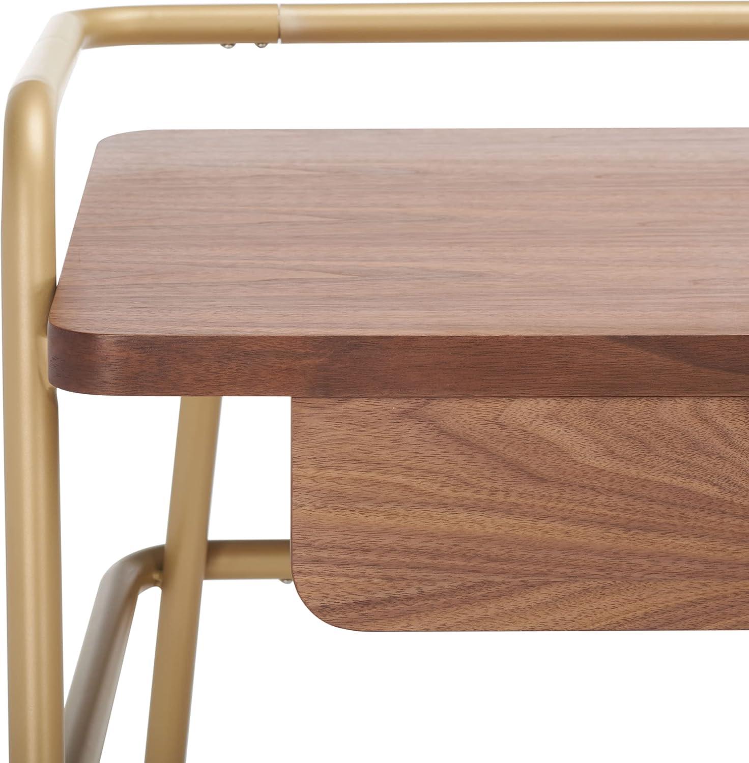 image:imageSAFAVIEH Couture Collection Regis WalnutBronze Office Computer Writing Desk