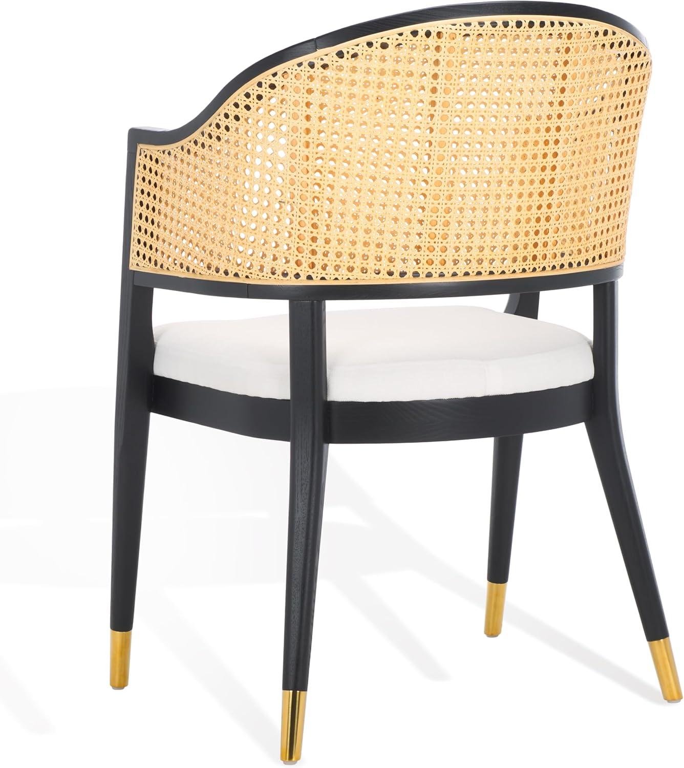 image:imageSAFAVIEH Couture Collection Rogue WalnutNatural Rattan Dining Chair Fully AssembledBlack Natural