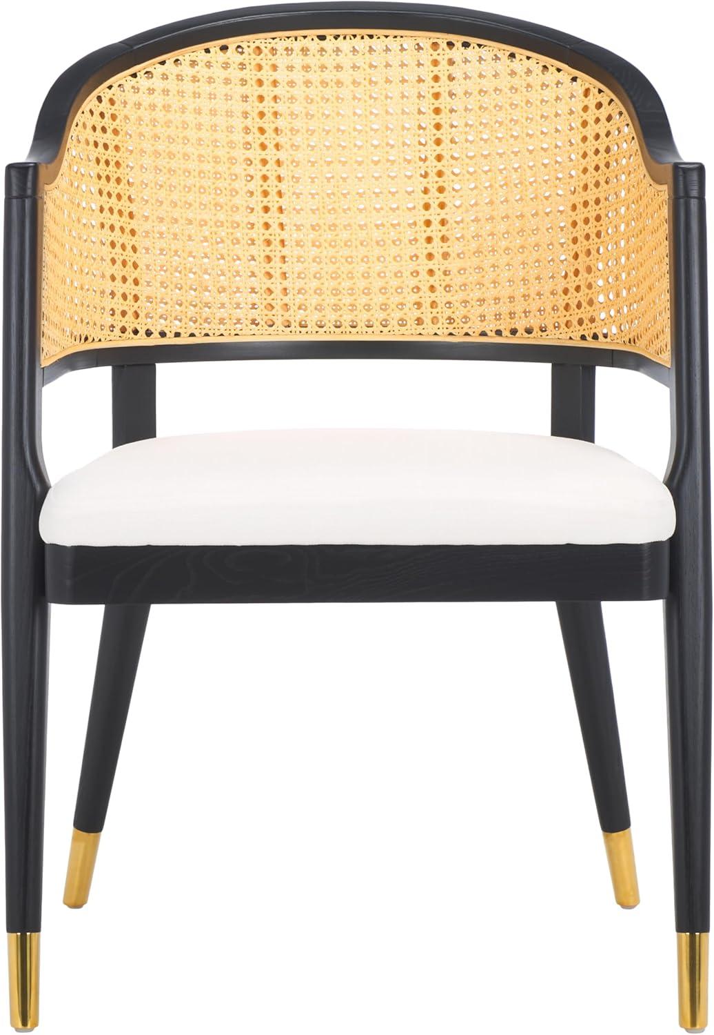 image:imageSAFAVIEH Couture Collection Rogue WalnutNatural Rattan Dining Chair Fully AssembledBlack Natural