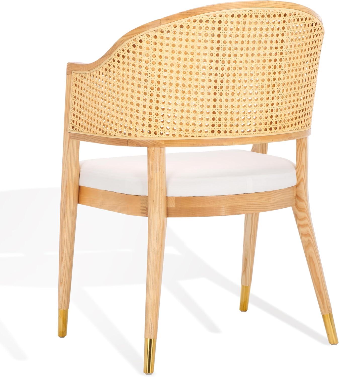image:imageSAFAVIEH Couture Collection Rogue WalnutNatural Rattan Dining Chair Fully AssembledNatural