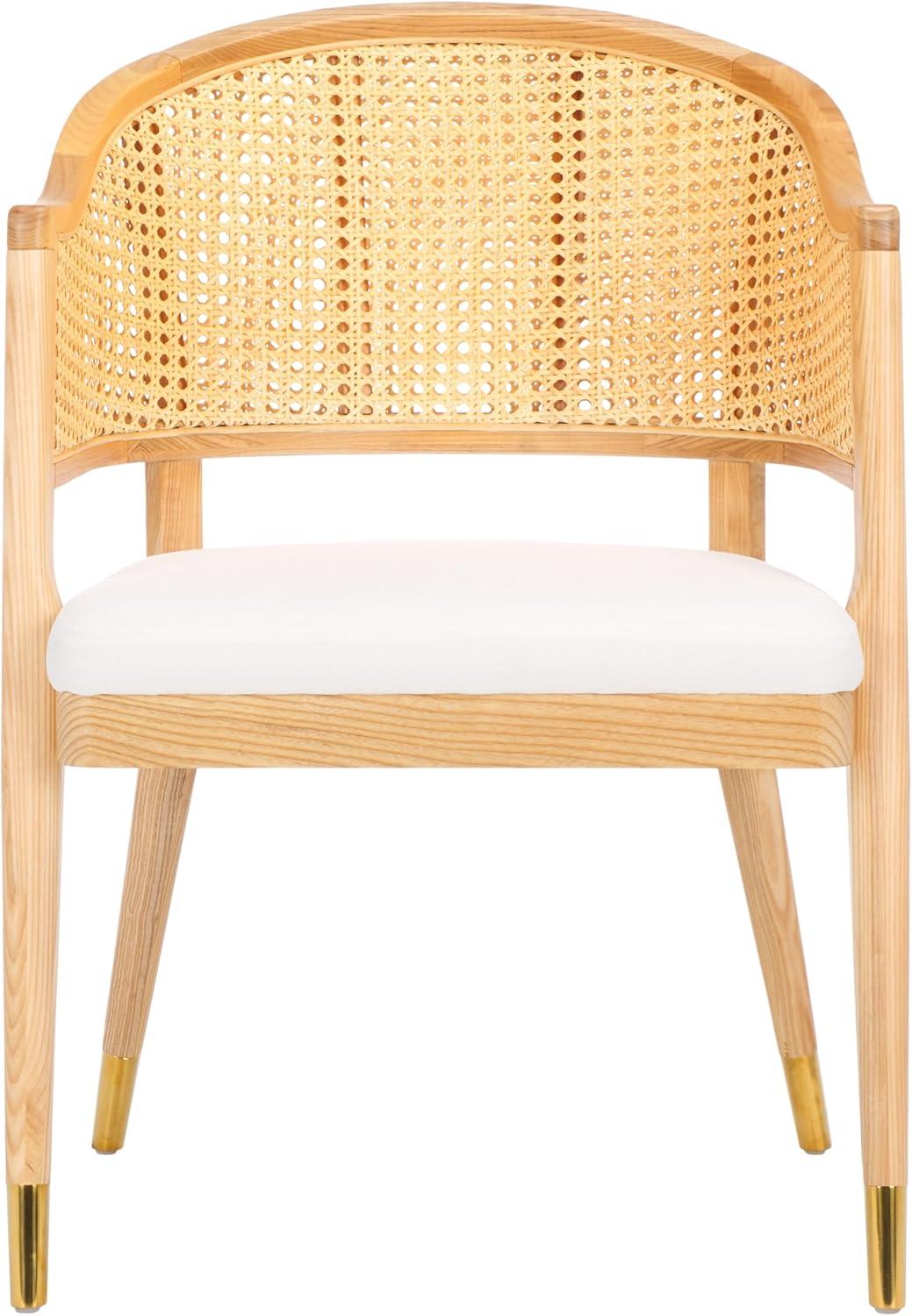 image:imageSAFAVIEH Couture Collection Rogue WalnutNatural Rattan Dining Chair Fully AssembledNatural