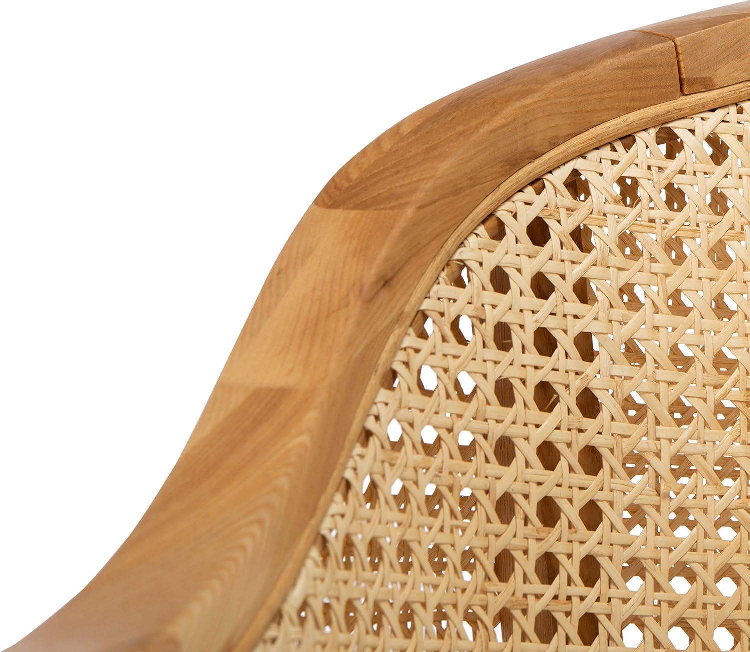 image:imageSAFAVIEH Couture Collection Rogue WalnutNatural Rattan Dining Chair Fully AssembledNatural