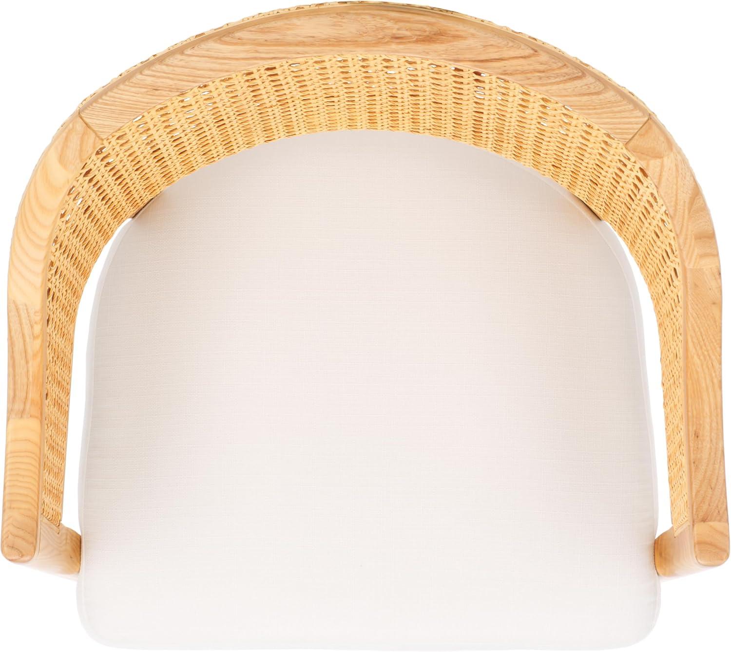 image:imageSAFAVIEH Couture Collection Rogue WalnutNatural Rattan Dining Chair Fully AssembledNatural