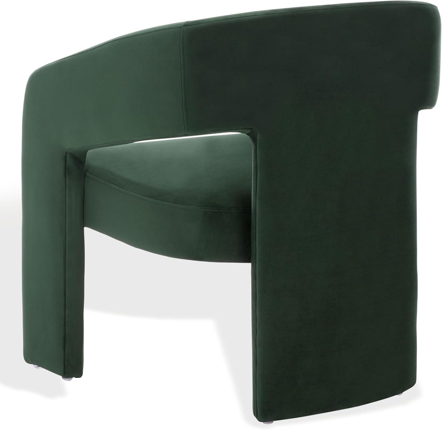 image:imageSAFAVIEH Couture Collection Roseanna Modern Forest Green Velvet Accent Chair Fully AssembledForest Green