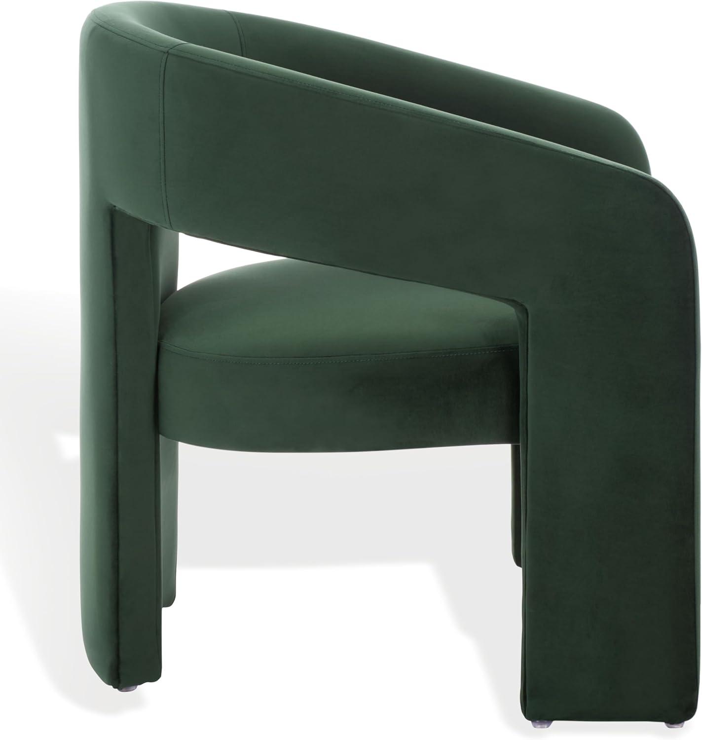 image:imageSAFAVIEH Couture Collection Roseanna Modern Forest Green Velvet Accent Chair Fully AssembledForest Green