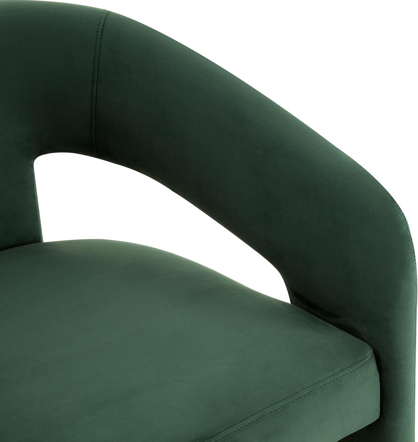 image:imageSAFAVIEH Couture Collection Roseanna Modern Forest Green Velvet Accent Chair Fully AssembledForest Green