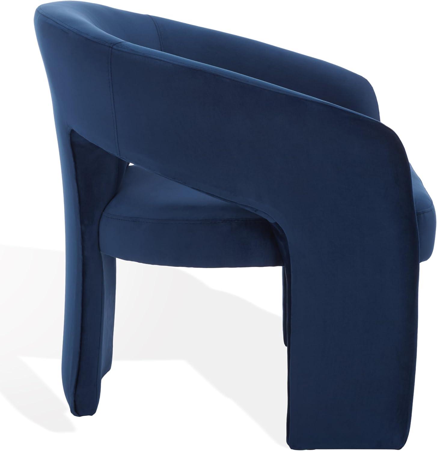 image:imageSAFAVIEH Couture Collection Roseanna Modern Forest Green Velvet Accent Chair Fully AssembledNavy