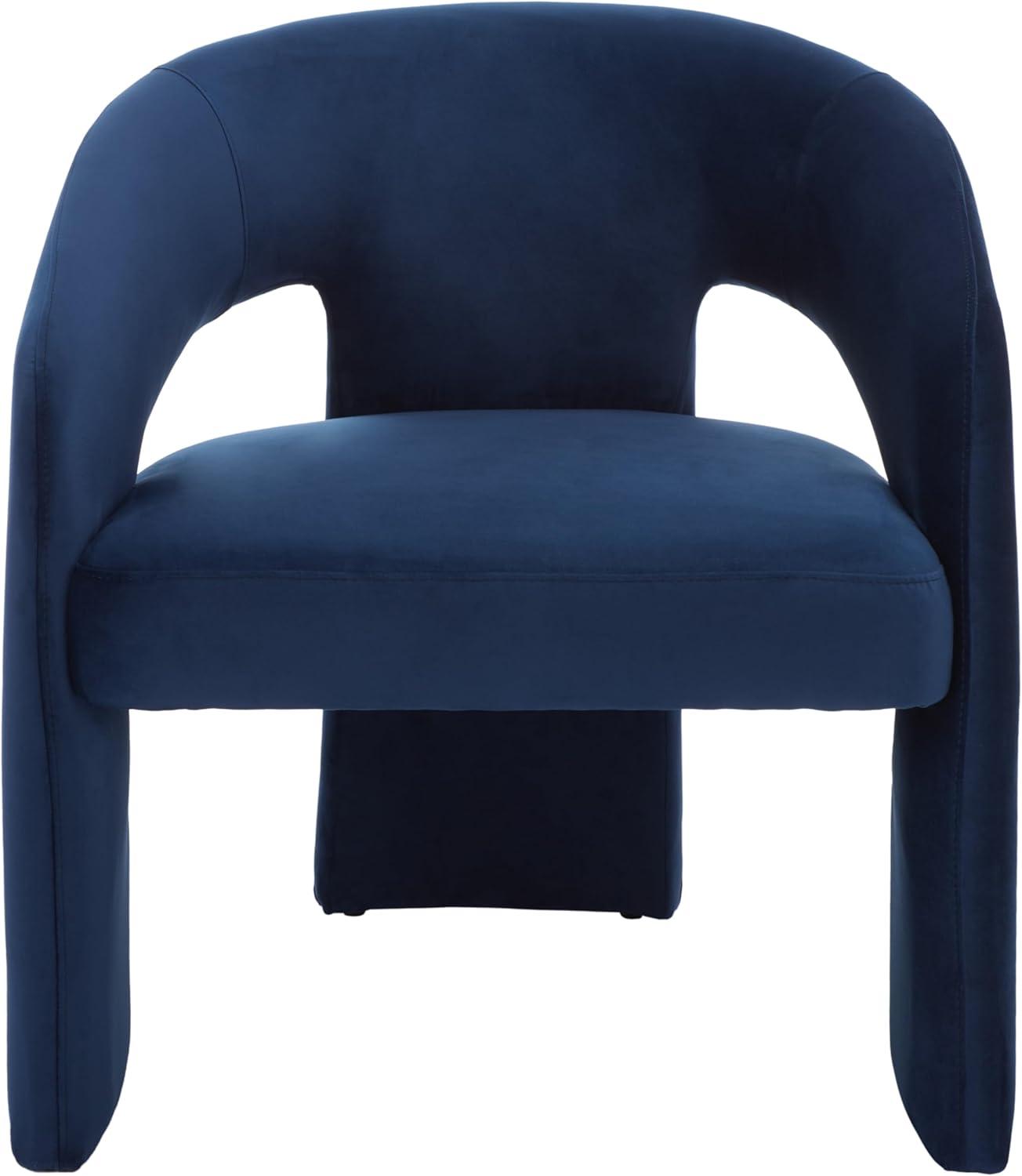 image:imageSAFAVIEH Couture Collection Roseanna Modern Forest Green Velvet Accent Chair Fully AssembledNavy