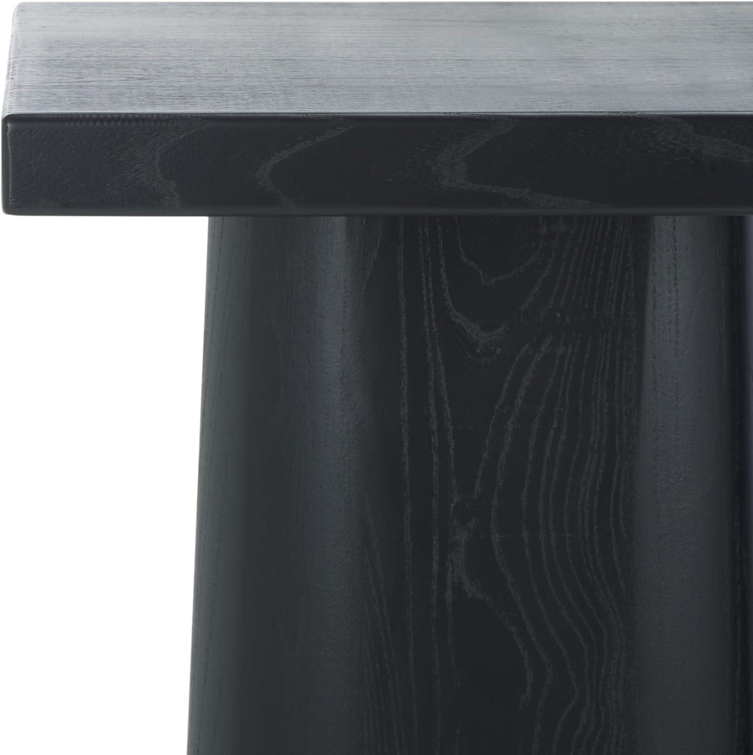 image:imageSAFAVIEH Couture Collection Ryllae Natural Solid Wood Console TableBlack