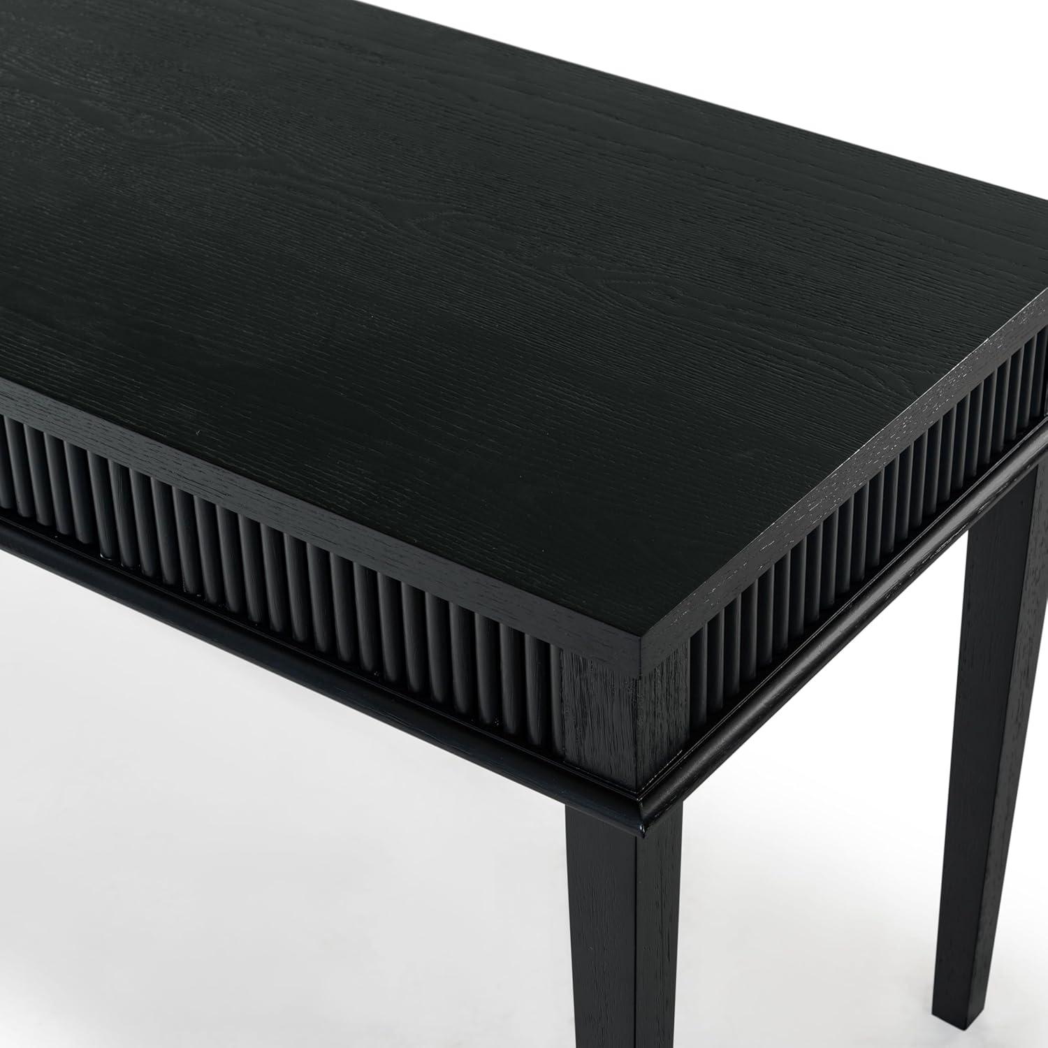 image:imageSAFAVIEH Couture Collection Shelbie Black 1Drawer Reeded Computer Table Office Writing DeskBlackBlack