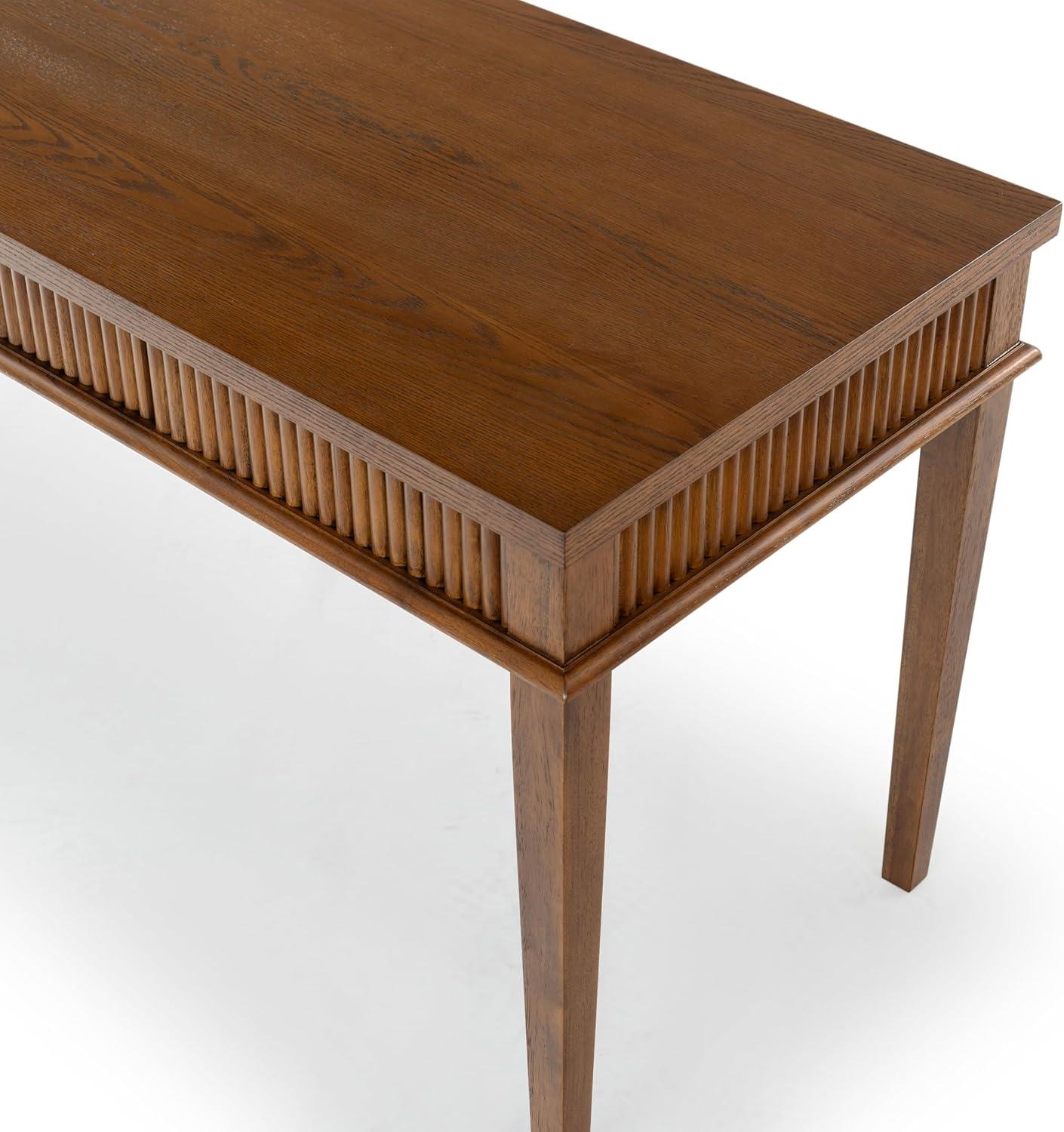 image:imageSAFAVIEH Couture Collection Shelbie Black 1Drawer Reeded Computer Table Office Writing DeskMedium OakBlack