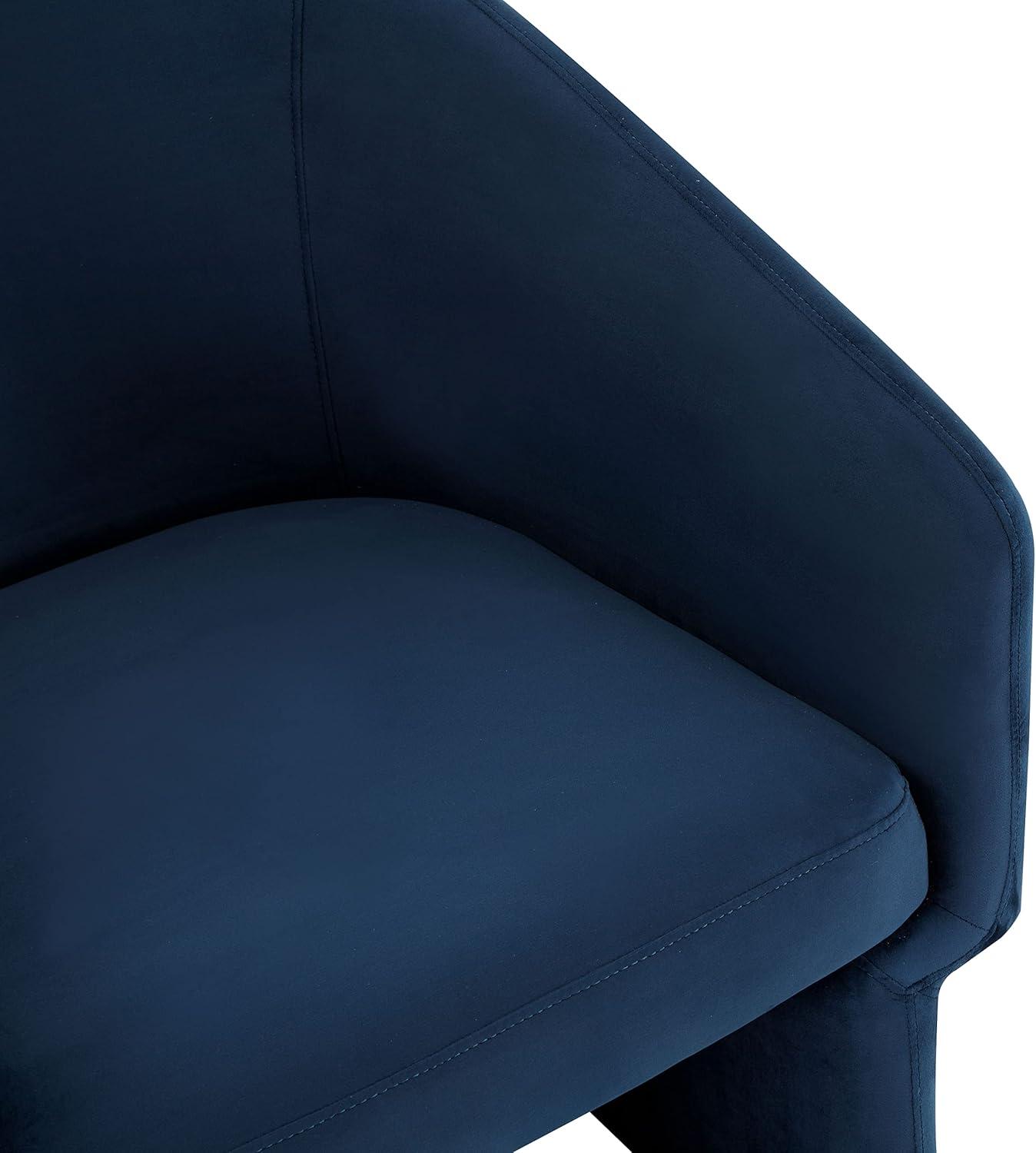 image:imageSAFAVIEH Couture Collection Susie Navy Velvet Barrel Back Accent Chair Fully AssembledNavy
