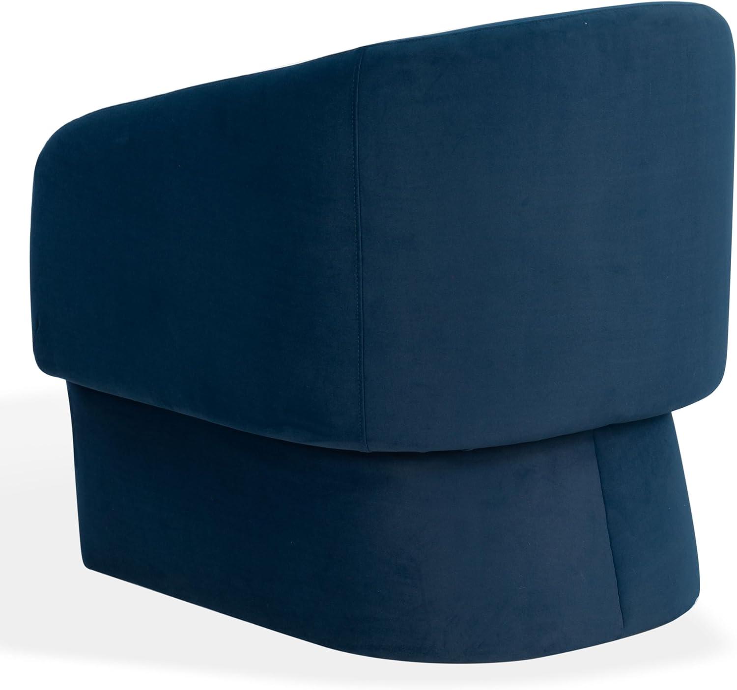 image:imageSAFAVIEH Couture Collection Susie Navy Velvet Barrel Back Accent Chair Fully AssembledNavy