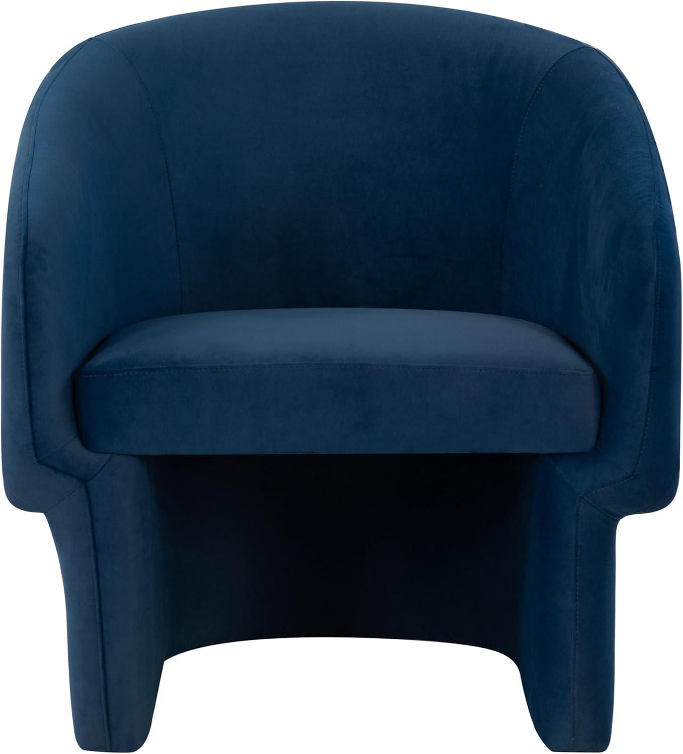 image:imageSAFAVIEH Couture Collection Susie Navy Velvet Barrel Back Accent Chair Fully AssembledNavy