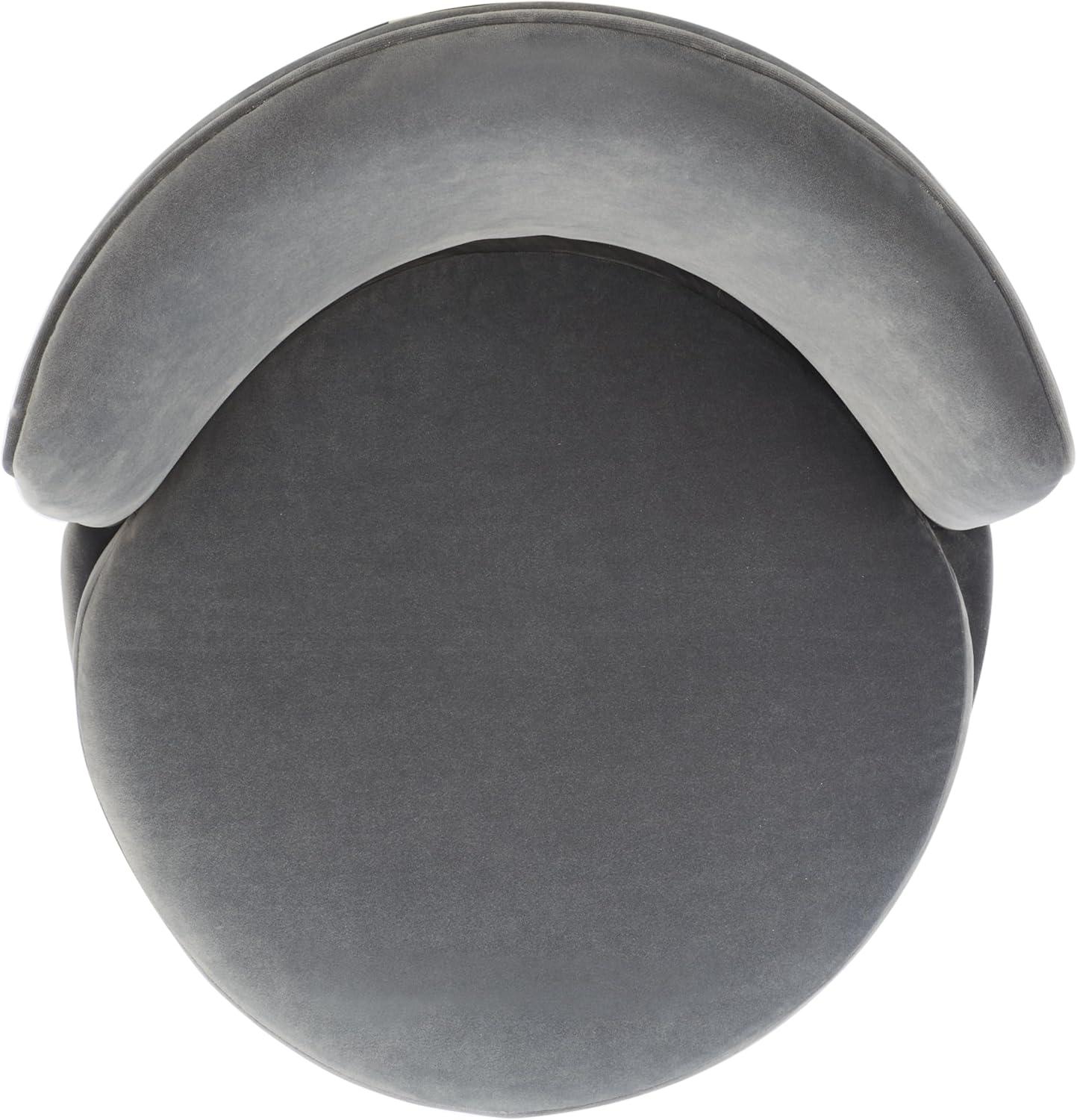 image:imageSAFAVIEH Couture Collection Trinity Charcoal Grey Velvet Swivel Accent Chair