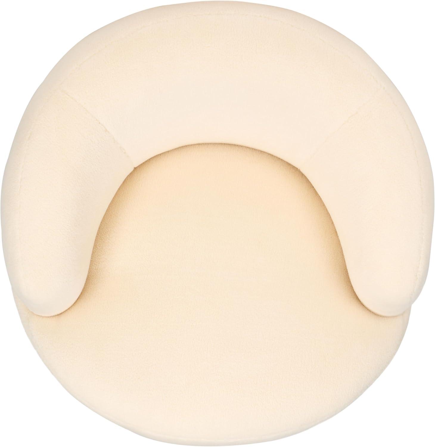 image:imageSAFAVIEH Couture Flynn Faux Lamb Wool Swivel ChairIvory Gold