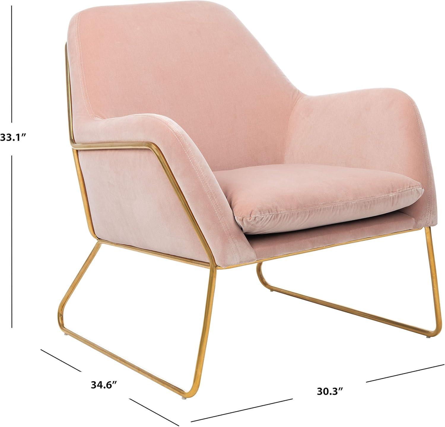 image:imageSafavieh Couture Home Misty Glam Navy Blue Velvet Accent ChairBlush