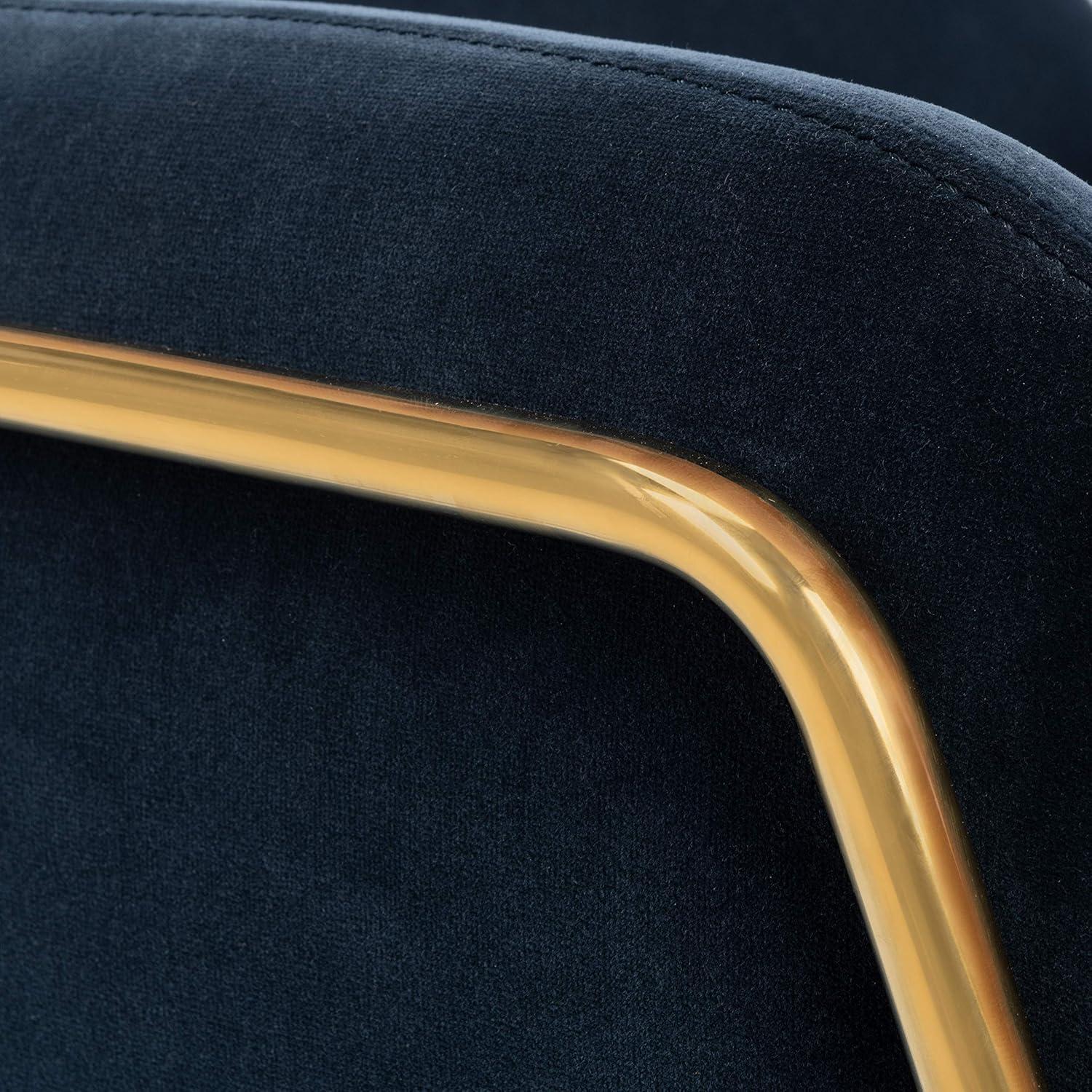 image:imageSafavieh Couture Home Misty Glam Navy Blue Velvet Accent ChairNavyGold